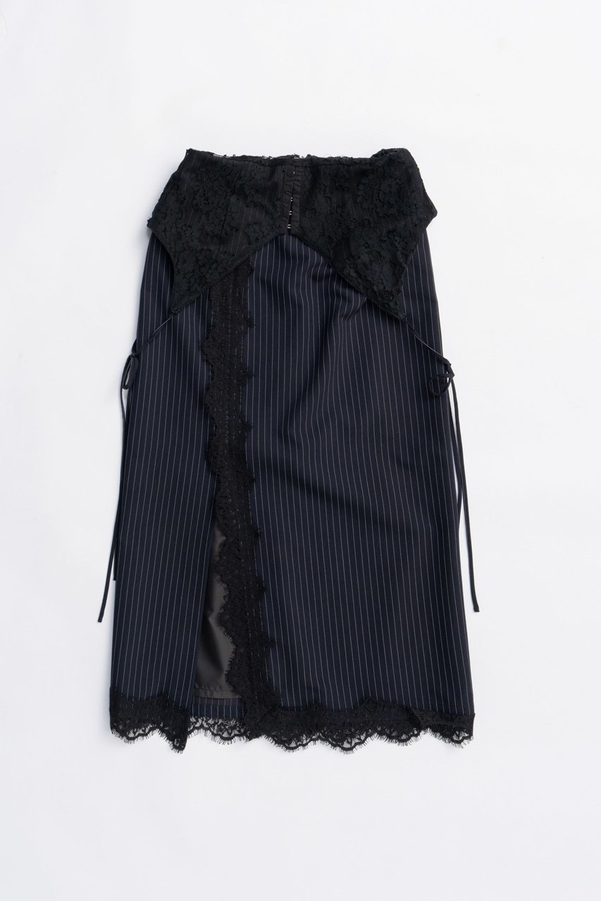 【プランク プロジェクト/PRANK PROJECT】の2WAYレースミディスカート / 2-Way Lace Midi Skirt インテリア・キッズ・メンズ・レディースファッション・服の通販 founy(ファニー) 　ファッション　Fashion　レディースファッション　Fashion for Women　スカート　Skirts　インナー　Innerwear　ストライプ　Stripe, Striped Pattern　タイトスカート　Pencil Skirt, Tight Skirt　マニッシュ　Mannish, Boyish　リボン　Ribbon, Bow　レース　Lace, Lace Fabric　NVY(ネイビー)|ID: prp329100004627533 ipo3291000000033260663
