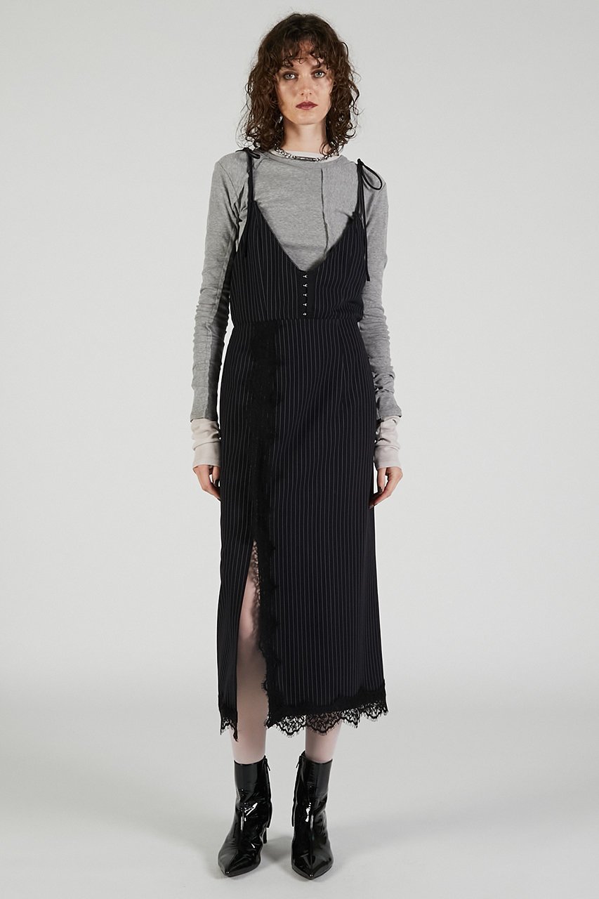 【プランク プロジェクト/PRANK PROJECT】の2WAYレースミディスカート / 2-Way Lace Midi Skirt 人気、トレンドファッション・服の通販 founy(ファニー) 　ファッション　Fashion　レディースファッション　Fashion for Women　スカート　Skirts　インナー　Innerwear　ストライプ　Stripe, Striped Pattern　タイトスカート　Pencil Skirt, Tight Skirt　マニッシュ　Mannish, Boyish　リボン　Ribbon, Bow　レース　Lace, Lace Fabric　other-3|ID: prp329100004627533 ipo3291000000033260665