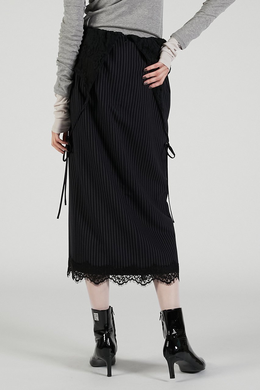 【プランク プロジェクト/PRANK PROJECT】の2WAYレースミディスカート / 2-Way Lace Midi Skirt 人気、トレンドファッション・服の通販 founy(ファニー) 　ファッション　Fashion　レディースファッション　Fashion for Women　スカート　Skirts　インナー　Innerwear　ストライプ　Stripe, Striped Pattern　タイトスカート　Pencil Skirt, Tight Skirt　マニッシュ　Mannish, Boyish　リボン　Ribbon, Bow　レース　Lace, Lace Fabric　other-6|ID: prp329100004627533 ipo3291000000033260668