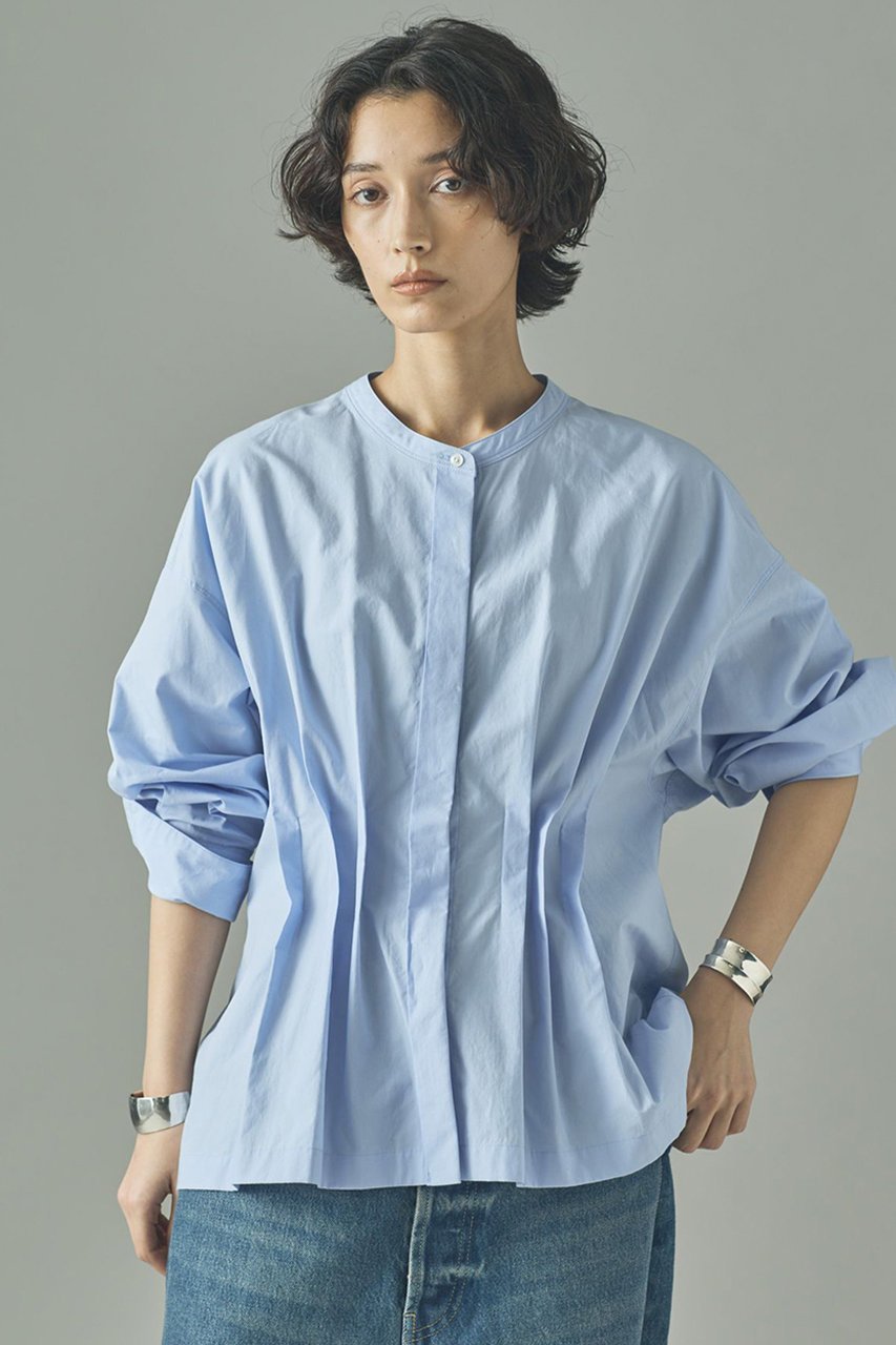 【カレンソロジー/Curensology】のタックペプラムブラウス インテリア・キッズ・メンズ・レディースファッション・服の通販 founy(ファニー) 　ファッション　Fashion　レディースファッション　Fashion for Women　トップス・カットソー　Cut & Sew Tops　シャツ・ブラウス・オフィスカジュアル　Elegant Blouses & Button-Ups　2025年　2025　2025-2026秋冬・A/W　Autumn/Winter 2025–26 AW25–26　おすすめ　Recommended / Our Picks　シェイプ　Shape, Slim Fit　スリーブ　Sleeve, Long Sleeve / Short Sleeve　タイトスカート　Pencil Skirt, Tight Skirt　ペプラム　Peplum, Flared Hem　リアル　Real, Realistic　リネン　Linen, Linen Fabric　ロング　Long, Long-Length　日本製　Made In Japan　A/W・秋冬　Autumn/Winter　サックス|ID: prp329100004628583 ipo3291000000033274764