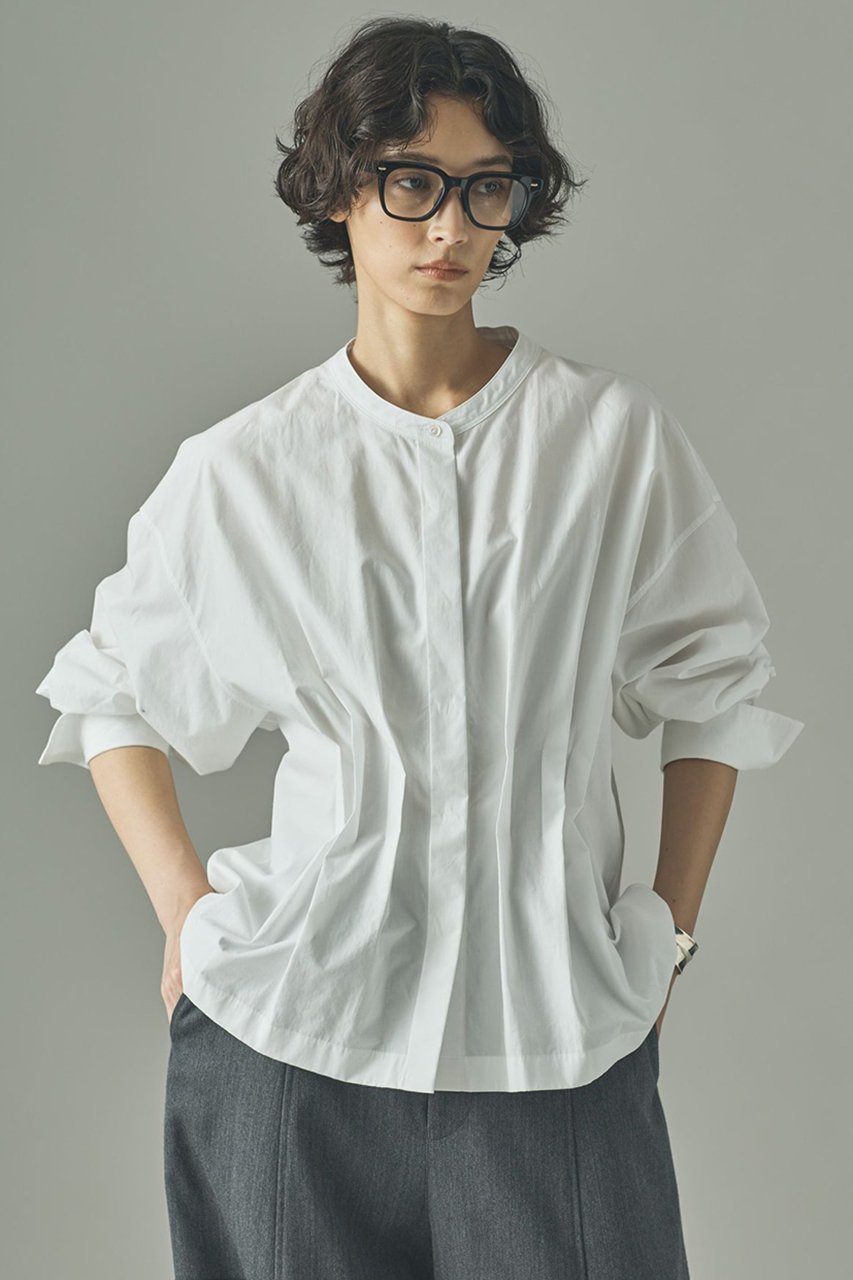 【カレンソロジー/Curensology】のタックペプラムブラウス インテリア・キッズ・メンズ・レディースファッション・服の通販 founy(ファニー) 　ファッション　Fashion　レディースファッション　Fashion for Women　トップス・カットソー　Cut & Sew Tops　シャツ・ブラウス・オフィスカジュアル　Elegant Blouses & Button-Ups　おすすめ　Recommended / Our Picks　シェイプ　Shape, Slim Fit　スリーブ　Sleeve, Long Sleeve / Short Sleeve　タイトスカート　Pencil Skirt, Tight Skirt　ペプラム　Peplum, Flared Hem　リアル　Real, Realistic　リネン　Linen, Linen Fabric　ロング　Long, Long-Length　日本製　Made In Japan　ホワイト|ID: prp329100004628583 ipo3291000000035375925