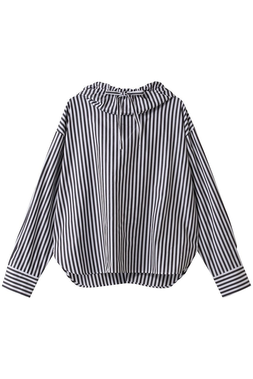 【ミズイロ インド/mizuiro ind】のstripe hooded shirt シャツ インテリア・キッズ・メンズ・レディースファッション・服の通販 founy(ファニー) 　ファッション　Fashion　レディースファッション　Fashion for Women　トップス・カットソー　Cut & Sew Tops　シャツ・ブラウス・オフィスカジュアル　Elegant Blouses & Button-Ups　2025年　2025　2025-2026秋冬・A/W　Autumn/Winter 2025–26 AW25–26　シンプル　Simple, Minimal　ストライプ　Stripe, Striped Pattern　スラックス　Slacks, Dress Pants　スリット　Slit, Slit Detail　スリーブ　Sleeve, Long Sleeve / Short Sleeve　デニム　Denim, Jeans Material　ロング　Long, Long-Length　A/W・秋冬　Autumn/Winter　black|ID: prp329100004628584 ipo3291000000033274774