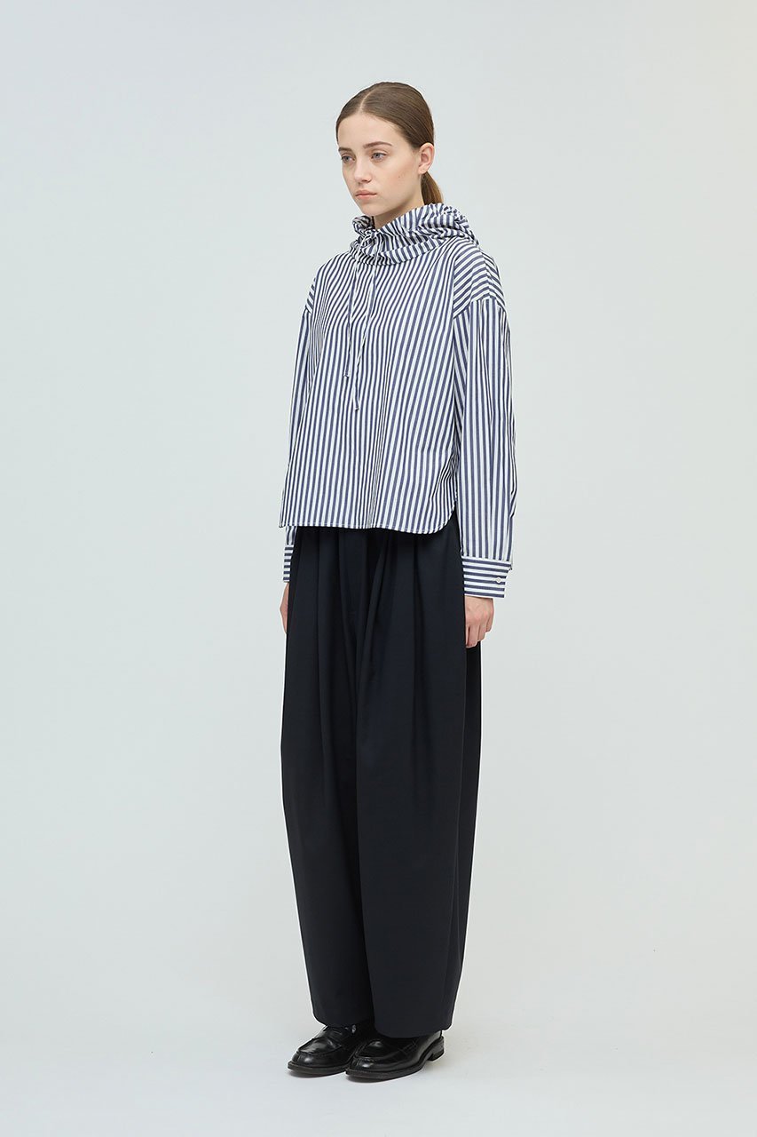 【ミズイロ インド/mizuiro ind】のストライプフードシャツ 人気、トレンドファッション・服の通販 founy(ファニー) 　ファッション　Fashion　レディースファッション　Fashion for Women　トップス・カットソー　Cut & Sew Tops　シャツ・ブラウス・オフィスカジュアル　Elegant Blouses & Button-Ups　シンプル　Simple, Minimal　ストライプ　Stripe, Striped Pattern　スラックス　Slacks, Dress Pants　スリット　Slit, Slit Detail　スリーブ　Sleeve, Long Sleeve / Short Sleeve　デニム　Denim, Jeans Material　ロング　Long, Long-Length　other-7|ID: prp329100004628584 ipo3291000000035688030