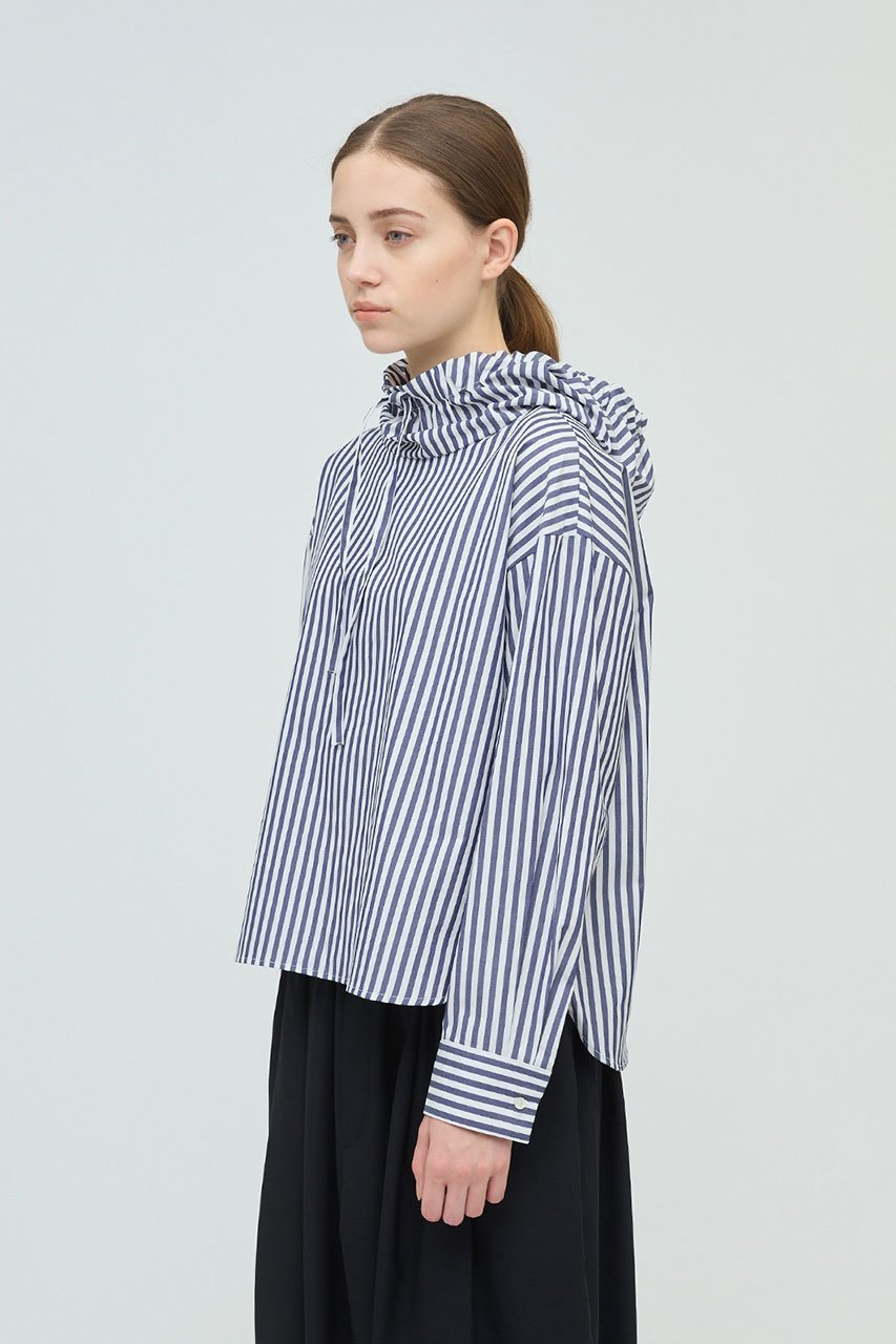 【ミズイロ インド/mizuiro ind】のストライプフードシャツ 人気、トレンドファッション・服の通販 founy(ファニー) 　ファッション　Fashion　レディースファッション　Fashion for Women　トップス・カットソー　Cut & Sew Tops　シャツ・ブラウス・オフィスカジュアル　Elegant Blouses & Button-Ups　シンプル　Simple, Minimal　ストライプ　Stripe, Striped Pattern　スラックス　Slacks, Dress Pants　スリット　Slit, Slit Detail　スリーブ　Sleeve, Long Sleeve / Short Sleeve　デニム　Denim, Jeans Material　ロング　Long, Long-Length　other-8|ID: prp329100004628584 ipo3291000000035688031