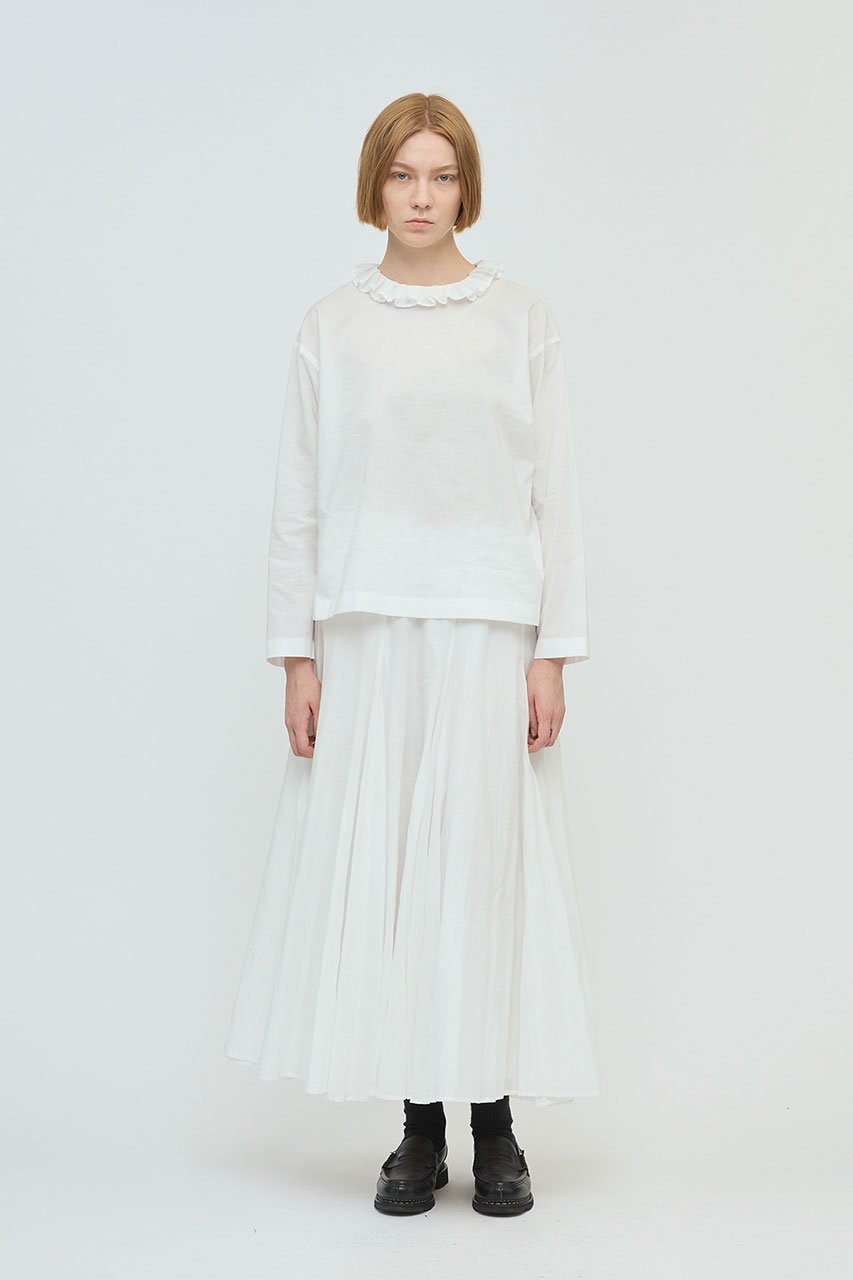 【ミズイロ インド/mizuiro ind】のフリルカラープルオーバーシャツ 人気、トレンドファッション・服の通販 founy(ファニー) 　ファッション　Fashion　レディースファッション　Fashion for Women　トップス・カットソー　Cut & Sew Tops　シャツ・ブラウス・オフィスカジュアル　Elegant Blouses & Button-Ups　カジュアルプルオーバー・ニットトップス　Pullovers & Knit Tops / Casual Pullovers　おすすめ　Recommended / Our Picks　スリーブ　Sleeve, Long Sleeve / Short Sleeve　バランス　Balance, Style Balance　フェミニン　Feminine, Girly　フリル　Frill, Ruffle　フレア　Flare, Flared　ロング　Long, Long-Length　ワイド　Wide, Wide Fit　other-6|ID: prp329100004628586 ipo3291000000035688036