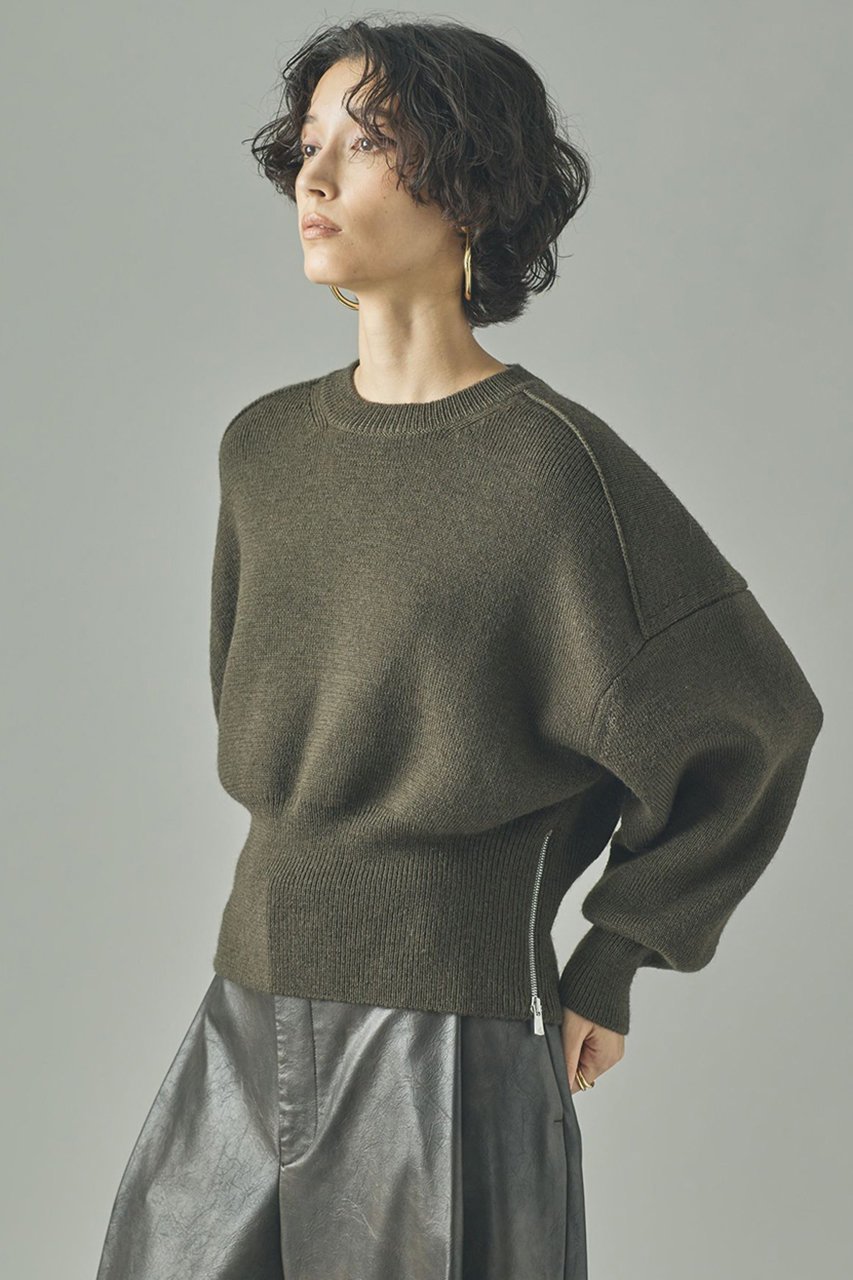 【カレンソロジー/Curensology】の〈C.S.G〉ウールジップニットプルオーバー インテリア・キッズ・メンズ・レディースファッション・服の通販 founy(ファニー) 　ファッション　Fashion　レディースファッション　Fashion for Women　トップス・カットソー　Cut & Sew Tops　ニット　Knit Tops & Sweaters　カジュアルプルオーバー・ニットトップス　Pullovers & Knit Tops / Casual Pullovers　2025年　2025　2025-2026秋冬・A/W　Autumn/Winter 2025–26 AW25–26　おすすめ　Recommended / Our Picks　イタリア　Italy　インナー　Innerwear　サイドジップ　Side Zip, Side Zipper　フィット　Fit, Slim Fit　マニッシュ　Mannish, Boyish　ロング　Long, Long-Length　A/W・秋冬　Autumn/Winter　カーキ|ID: prp329100004628588 ipo3291000000033274809