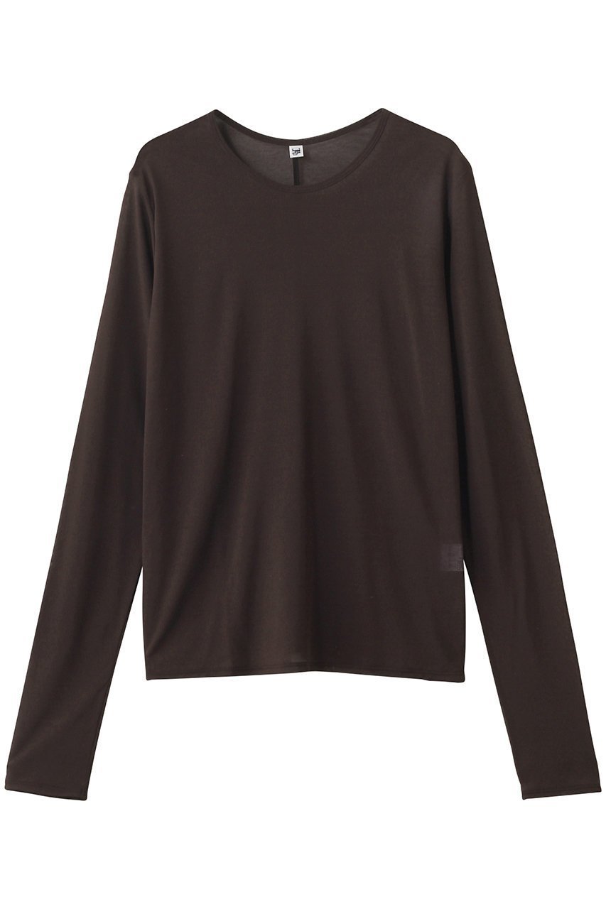 【ハー/HER.】のシアーカットソー インテリア・キッズ・メンズ・レディースファッション・服の通販 founy(ファニー) 　ファッション　Fashion　レディースファッション　Fashion for Women　トップス・カットソー　Cut & Sew Tops　シャツ・ブラウス・オフィスカジュアル　Elegant Blouses & Button-Ups　ロングTシャツ・Tシャツ　Longline T-Shirts & Tees　カットソー・ベーシックTシャツ　Cut-and-Sewn Tops / Stretch Tees & Basics　カットソー　Cut and Sewn Top　シアー　Sheer, See-Through　スリーブ　Sleeve, Long Sleeve / Short Sleeve　ロング　Long, Long-Length　ダークブラウン|ID: prp329100004629328 ipo3291000000036027649