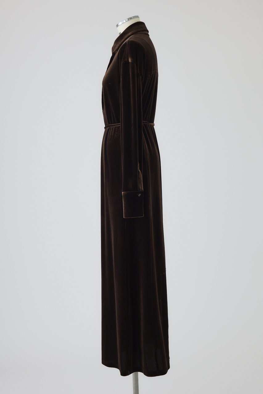 【リムアーク/RIM.ARK】のVelour shirt dress/シャツドレス 人気、トレンドファッション・服の通販 founy(ファニー) 　ファッション　Fashion　レディースファッション　Fashion for Women　ワンピース　Dresses　フォーマル・パーティードレス・結婚式用ドレス　Elegant & Casual Dresses　チュニック　Tunic Tops & Dresses　ストレッチ　Stretch, Stretchy Fabric　チュニック　Tunic, Long Top　ドレス　Dress, One-Piece　ドレープ　Drape, Draping Fabric　ベロア　Velour, Soft Velvet　ロング　Long, Long-Length　エレガント 上品　Elegant　新作・新入荷　New Arrivals / New In　other-3|ID: prp329100004629330 ipo3291000000033285285