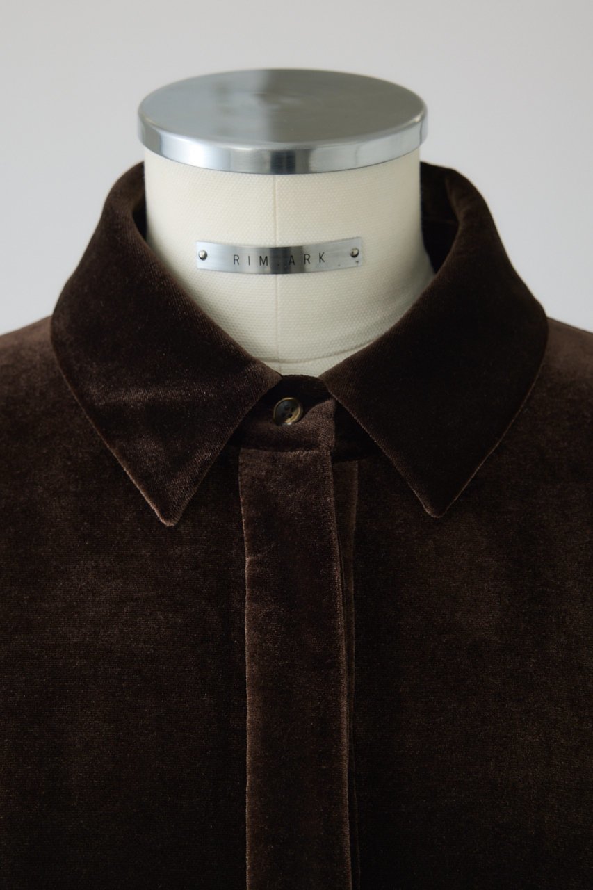 【リムアーク/RIM.ARK】のVelour shirt dress/シャツドレス 人気、トレンドファッション・服の通販 founy(ファニー) 　ファッション　Fashion　レディースファッション　Fashion for Women　ワンピース　Dresses　フォーマル・パーティードレス・結婚式用ドレス　Elegant & Casual Dresses　チュニック　Tunic Tops & Dresses　ストレッチ　Stretch, Stretchy Fabric　チュニック　Tunic, Long Top　ドレス　Dress, One-Piece　ドレープ　Drape, Draping Fabric　ベロア　Velour, Soft Velvet　ロング　Long, Long-Length　エレガント 上品　Elegant　新作・新入荷　New Arrivals / New In　other-5|ID: prp329100004629330 ipo3291000000033285287