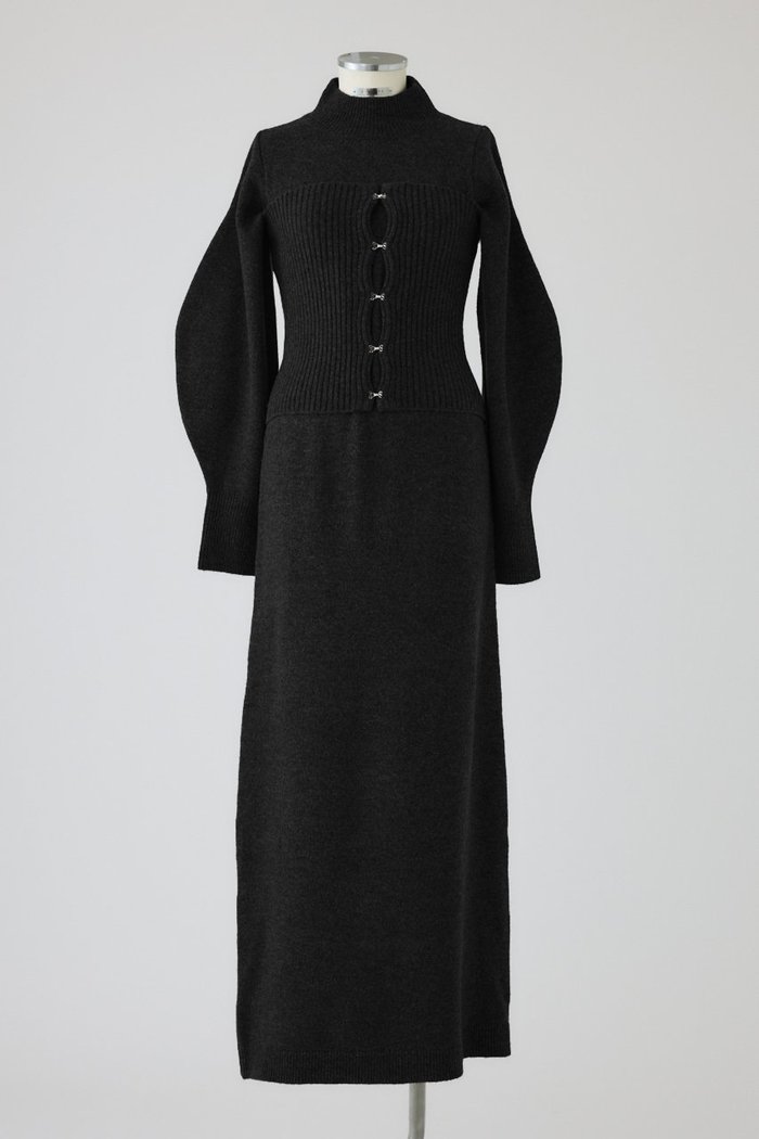 【リムアーク/RIM.ARK】のSetting knit dress/ニットドレス インテリア・キッズ・メンズ・レディースファッション・服の通販 founy(ファニー) https://founy.com/ ファッション Fashion レディースファッション Fashion for Women ワンピース Dresses フォーマル・パーティードレス・結婚式用ドレス Elegant & Casual Dresses チュニック Tunic Tops & Dresses チュニック Tunic, Long Top ドレス Dress, One-Piece ビスチェ Bustier, Corset Top フィット Fit, Slim Fit ロング Long, Long-Length 冬 Winter / This Winter |ID: prp329100004629331 ipo3291000000033285291