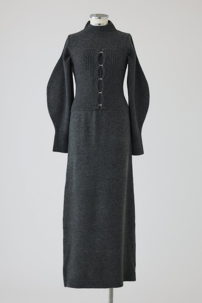 【リムアーク/RIM.ARK】のSetting knit dress/ニットドレス インテリア・キッズ・メンズ・レディースファッション・服の通販 founy(ファニー) https://founy.com/ ファッション Fashion レディースファッション Fashion for Women ワンピース Dresses フォーマル・パーティードレス・結婚式用ドレス Elegant & Casual Dresses チュニック Tunic Tops & Dresses チュニック Tunic, Long Top ドレス Dress, One-Piece ビスチェ Bustier, Corset Top フィット Fit, Slim Fit ロング Long, Long-Length 冬 Winter / This Winter 新作・新入荷 New Arrivals / New In |ID: prp329100004629331 ipo3291000000033285293