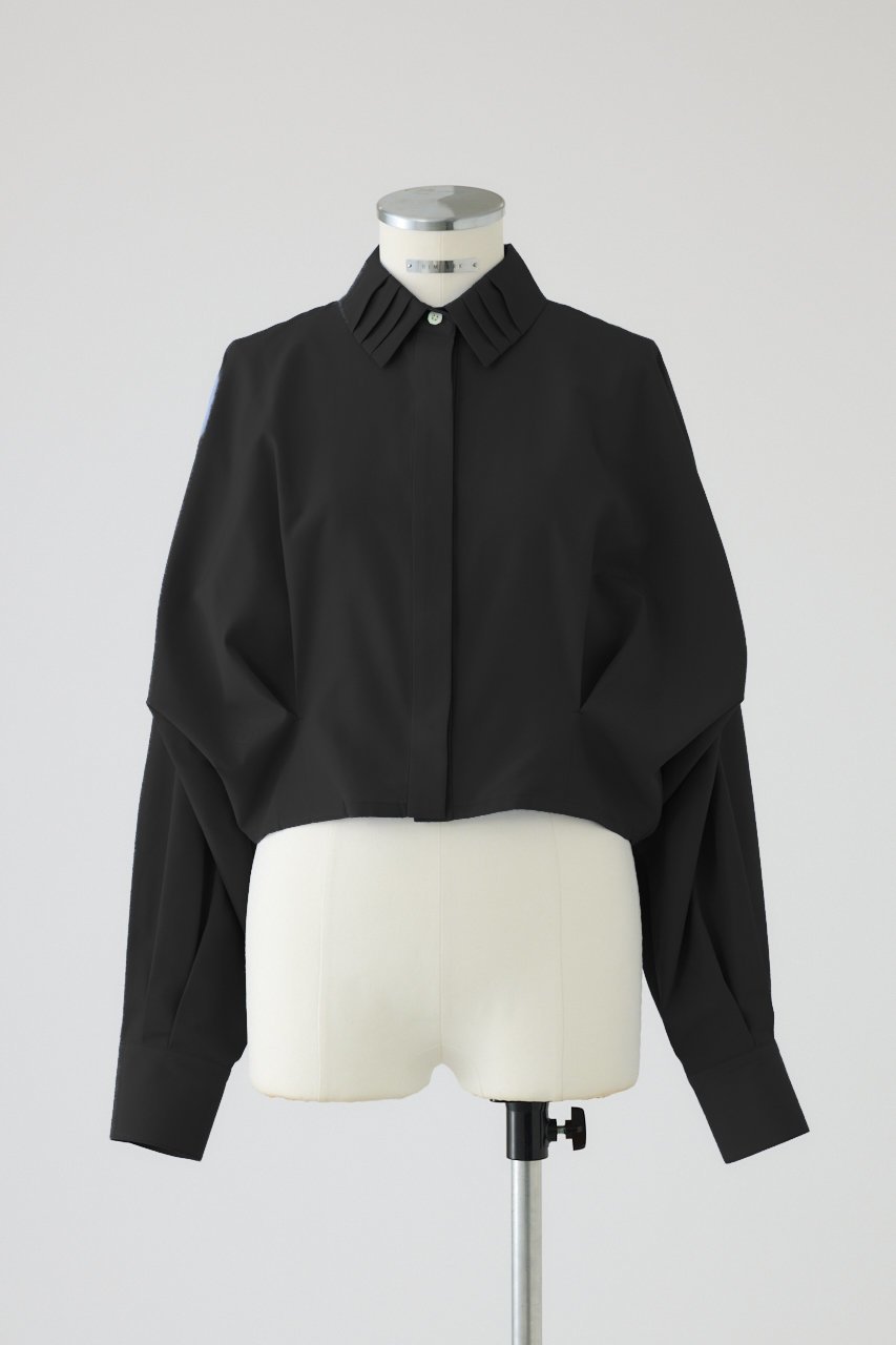 【リムアーク/RIM.ARK】のConstructive T/C SH/シャツ インテリア・キッズ・メンズ・レディースファッション・服の通販 founy(ファニー) 　ファッション　Fashion　レディースファッション　Fashion for Women　トップス・カットソー　Cut & Sew Tops　シャツ・ブラウス・オフィスカジュアル　Elegant Blouses & Button-Ups　スリーブ　Sleeve, Long Sleeve / Short Sleeve　バランス　Balance, Style Balance　フォルム　Silhouette, Form　プリーツ　Pleats, Pleated　ロング　Long, Long-Length　新作・新入荷　New Arrivals / New In　ブラック|ID: prp329100004629334 ipo3291000000033285320