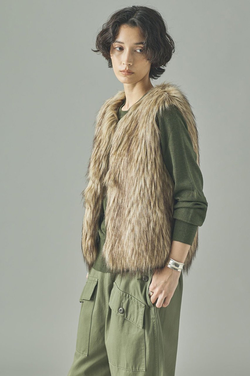 【カレンソロジー/Curensology】のシャギーファーベスト 人気、トレンドファッション・服の通販 founy(ファニー) 　ファッション　Fashion　レディースファッション　Fashion for Women　アウター　Coat / Outerwear Collection　レディースジャケット・軽アウター　Jackets　アクセサリー　Fashion Accessories　ショート　Short, Short Length　ジャケット　Jacket, Outerwear　フェイクファー　Faux Fur, Imitation Fur　フォックス　Fox, Fox Fur　プリント　Print, Printed Pattern　ベスト　Vest, Waistcoat　リアル　Real, Realistic　再入荷　Restock / Back in Stock　other-3|ID: prp329100004629336 ipo3291000000035476949