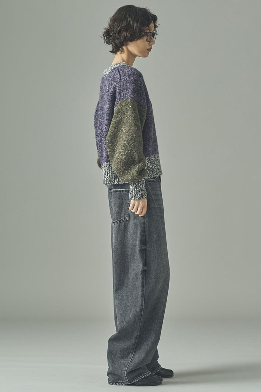 【カレンソロジー/Curensology】のネップクレイジーニットプルオーバー 人気、トレンドファッション・服の通販 founy(ファニー) 　ファッション　Fashion　レディースファッション　Fashion for Women　トップス・カットソー　Cut & Sew Tops　ニット　Knit Tops & Sweaters　カジュアルプルオーバー・ニットトップス　Pullovers & Knit Tops / Casual Pullovers　2025年　2025　2025-2026秋冬・A/W　Autumn/Winter 2025–26 AW25–26　アクセサリー　Fashion Accessories　ショート　Short, Short Length　ツイード　Twill, Twill Weave　デニム　Denim, Jeans Material　ネップ　Nepp, Slub Yarn　バランス　Balance, Style Balance　ブロッキング　Color Blocking, Panel Design　ブロック　Block, Solid Block Pattern　A/W・秋冬　Autumn/Winter　other-7|ID: prp329100004629340 ipo3291000000033285371