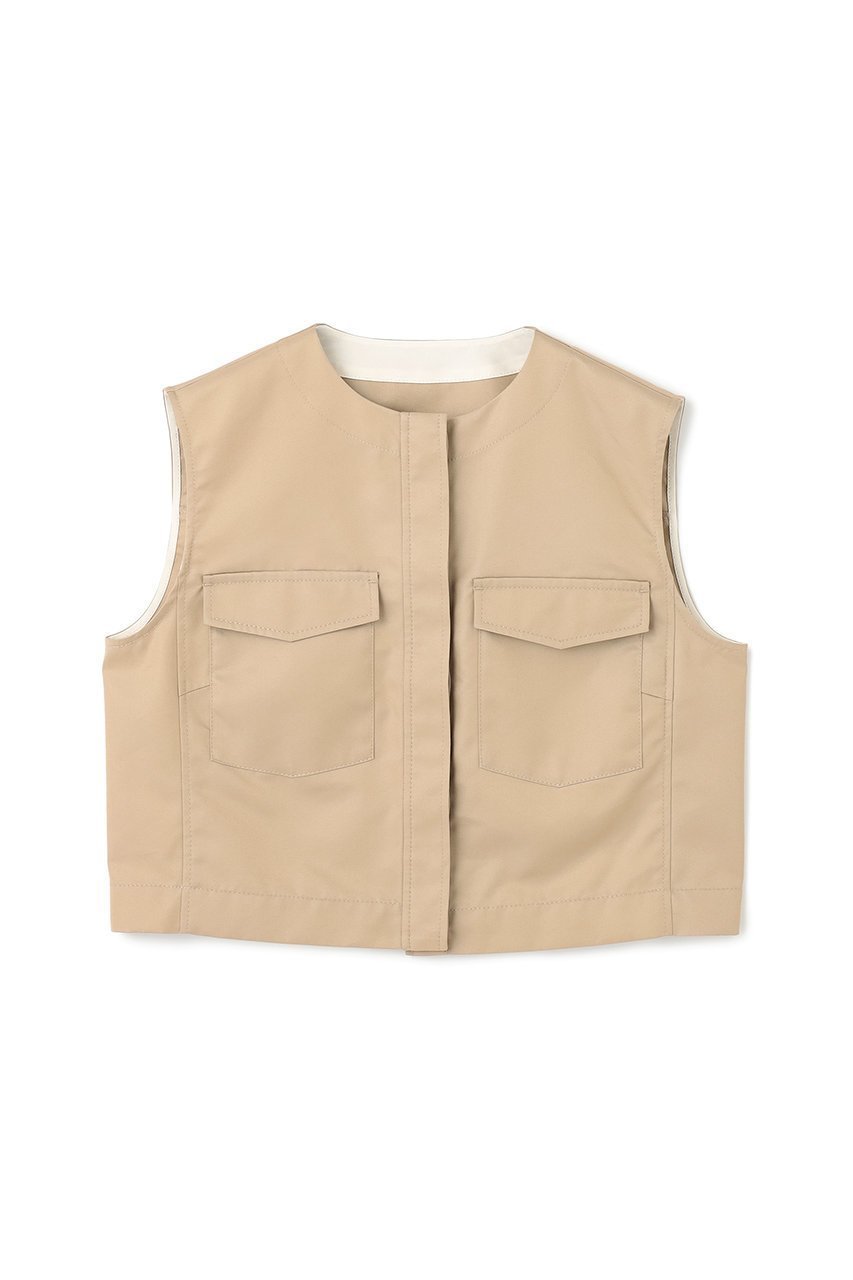 【アンクレイヴ/uncrave】の【8/6 12:00販売開始】チノギャバジン ジレブラウス インテリア・キッズ・メンズ・レディースファッション・服の通販 founy(ファニー) 　ファッション　Fashion　レディースファッション　Fashion for Women　アウター　Coat / Outerwear Collection　パンツ　Pants & Trousers　ジャケット　Jacket, Outerwear　セットアップ　Set-Up, Coordinated Outfit　デニム　Denim, Jeans Material　ノースリーブ　Sleeveless, No-Sleeve　バランス　Balance, Style Balance　フォルム　Silhouette, Form　フラップ　Flap, Flap Pocket　ベスト　Vest, Waistcoat　ポケット　Pocket, Pocket Detail　新作・新入荷　New Arrivals / New In　ベージュ|ID: prp329100004629347 ipo3291000000033285425