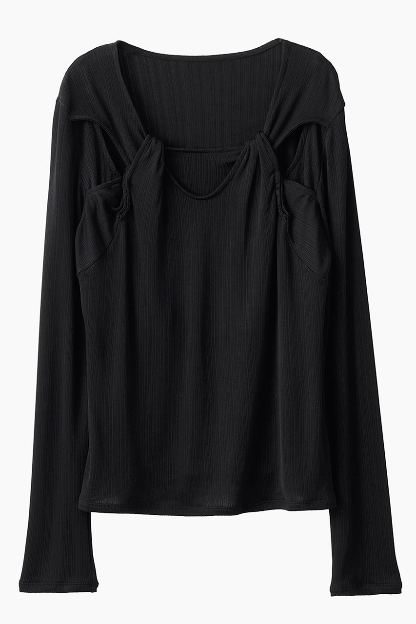 【ミューラル/MURRAL】のTwist トップス インテリア・キッズ・メンズ・レディースファッション・服の通販 founy(ファニー) 　ファッション　Fashion　レディースファッション　Fashion for Women　トップス・カットソー　Cut & Sew Tops　シャツ・ブラウス・オフィスカジュアル　Elegant Blouses & Button-Ups　ロングTシャツ・Tシャツ　Longline T-Shirts & Tees　カットソー・ベーシックTシャツ　Cut-and-Sewn Tops / Stretch Tees & Basics　2025年　2025　2025-2026秋冬・A/W　Autumn/Winter 2025–26 AW25–26　インナー　Innerwear　エレガント 上品　Elegant　カットソー　Cut and Sewn Top　コレクション　Collection, Seasonal Line　スリーブ　Sleeve, Long Sleeve / Short Sleeve　ロング　Long, Long-Length　A/W・秋冬　Autumn/Winter　ブラック|ID: prp329100004630013 ipo3291000000033298339
