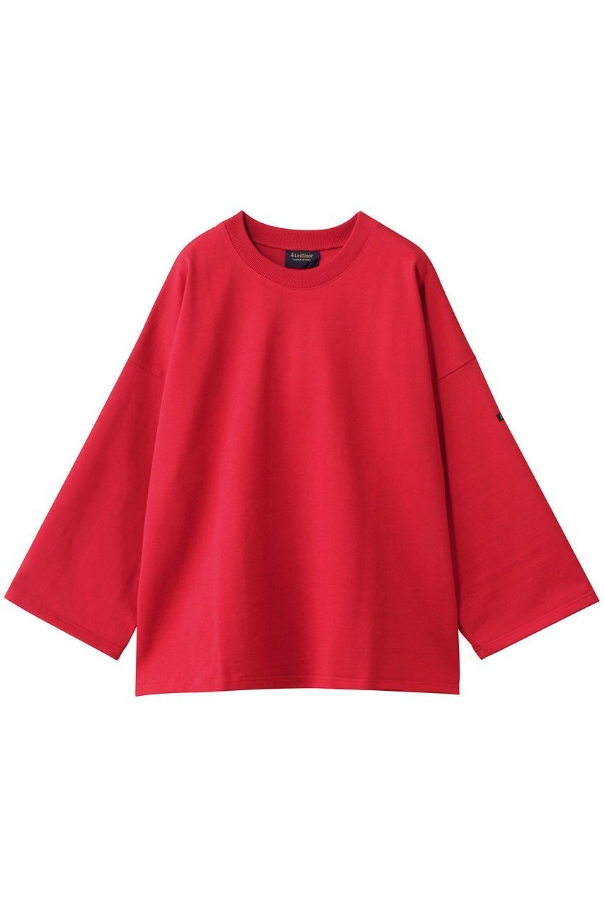 【エリオポール/heliopole】の【Le Minor】ラージコットンフレアスリーブカットソー インテリア・キッズ・メンズ・レディースファッション・服の通販 founy(ファニー) 　ファッション　Fashion　レディースファッション　Fashion for Women　トップス・カットソー　Cut & Sew Tops　シャツ・ブラウス・オフィスカジュアル　Elegant Blouses & Button-Ups　ロングTシャツ・Tシャツ　Longline T-Shirts & Tees　カットソー・ベーシックTシャツ　Cut-and-Sewn Tops / Stretch Tees & Basics　エレガント 上品　Elegant　カットソー　Cut and Sewn Top　スリーブ　Sleeve, Long Sleeve / Short Sleeve　デニム　Denim, Jeans Material　トレンド　Trend, Trending Now　フレア　Flare, Flared　リラックス　Relax, Relaxed Fit　ロング　Long, Long-Length　ワイド　Wide, Wide Fit　レッド|ID: prp329100004630015 ipo3291000000035376011
