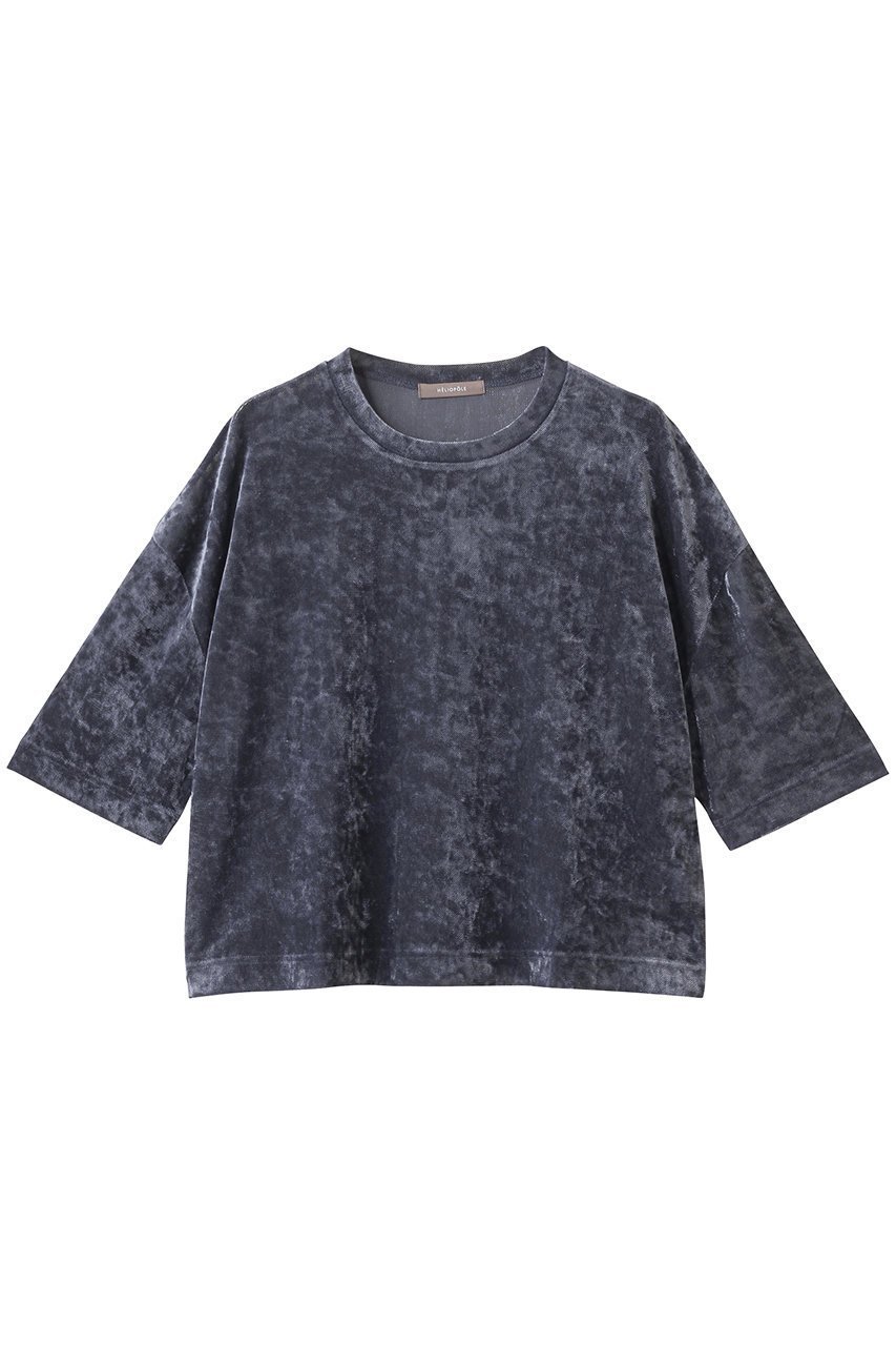 【エリオポール/heliopole】のシアーベロアTシャツ インテリア・キッズ・メンズ・レディースファッション・服の通販 founy(ファニー) 　ファッション　Fashion　レディースファッション　Fashion for Women　トップス・カットソー　Cut & Sew Tops　シャツ・ブラウス・オフィスカジュアル　Elegant Blouses & Button-Ups　ロングTシャツ・Tシャツ　Longline T-Shirts & Tees　カットソー・ベーシックTシャツ　Cut-and-Sewn Tops / Stretch Tees & Basics　ベロアトップス　Velour Tops / Velvet-Look Items　シアー　Sheer, See-Through　ショート　Short, Short Length　スリーブ　Sleeve, Long Sleeve / Short Sleeve　トレンド　Trend, Trending Now　ベロア　Velour, Soft Velvet　秋　Autumn　ブルー|ID: prp329100004630016 ipo3291000000035582849