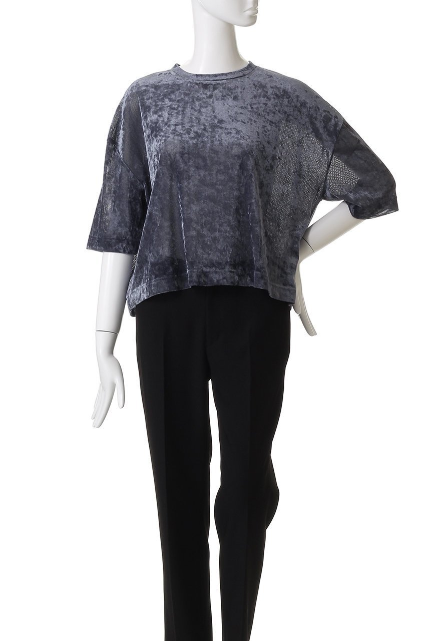 【エリオポール/heliopole】のシアーベロアTシャツ 人気、トレンドファッション・服の通販 founy(ファニー) 　ファッション　Fashion　レディースファッション　Fashion for Women　トップス・カットソー　Cut & Sew Tops　シャツ・ブラウス・オフィスカジュアル　Elegant Blouses & Button-Ups　ロングTシャツ・Tシャツ　Longline T-Shirts & Tees　カットソー・ベーシックTシャツ　Cut-and-Sewn Tops / Stretch Tees & Basics　ベロアトップス　Velour Tops / Velvet-Look Items　シアー　Sheer, See-Through　ショート　Short, Short Length　スリーブ　Sleeve, Long Sleeve / Short Sleeve　トレンド　Trend, Trending Now　ベロア　Velour, Soft Velvet　秋　Autumn　other-2|ID: prp329100004630016 ipo3291000000035582851