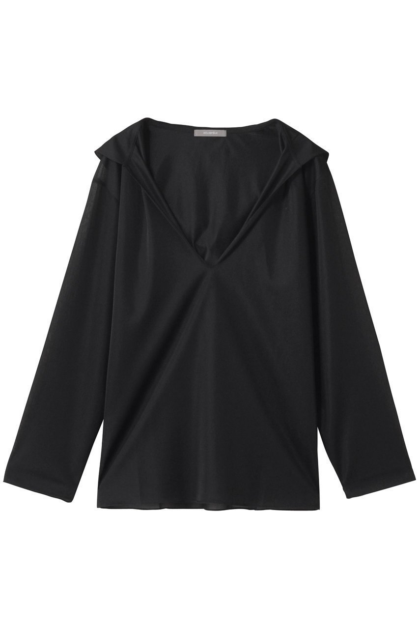 【エリオポール/heliopole】のシアーフーディープルオーバー インテリア・キッズ・メンズ・レディースファッション・服の通販 founy(ファニー) 　ファッション　Fashion　レディースファッション　Fashion for Women　トップス・カットソー　Cut & Sew Tops　シャツ・ブラウス・オフィスカジュアル　Elegant Blouses & Button-Ups　レディースパーカー・カジュアルフーディー　Casual Hoodies & Sweatshirts　ロングTシャツ・Tシャツ　Longline T-Shirts & Tees　カジュアルプルオーバー・ニットトップス　Pullovers & Knit Tops / Casual Pullovers　スウェット・クルーネックトップス　Sweatshirts & Crewnecks / Relaxed Fit Sweat Tops　カットソー・ベーシックTシャツ　Cut-and-Sewn Tops / Stretch Tees & Basics　インナー　Innerwear　シアー　Sheer, See-Through　ベスト　Vest, Waistcoat　ブラック|ID: prp329100004630018 ipo3291000000035376022