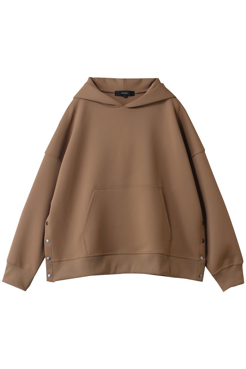 【フローレント/FLORENT】のストレッチ フーディー インテリア・キッズ・メンズ・レディースファッション・服の通販 founy(ファニー) 　ファッション　Fashion　レディースファッション　Fashion for Women　トップス・カットソー　Cut & Sew Tops　シャツ・ブラウス・オフィスカジュアル　Elegant Blouses & Button-Ups　レディースパーカー・カジュアルフーディー　Casual Hoodies & Sweatshirts　ロングTシャツ・Tシャツ　Longline T-Shirts & Tees　スウェット・クルーネックトップス　Sweatshirts & Crewnecks / Relaxed Fit Sweat Tops　カットソー・ベーシックTシャツ　Cut-and-Sewn Tops / Stretch Tees & Basics　2025年　2025　2025-2026秋冬・A/W　Autumn/Winter 2025–26 AW25–26　シンプル　Simple, Minimal　ストレッチ　Stretch, Stretchy Fabric　スリット　Slit, Slit Detail　定番　Standard, Basic Item　A/W・秋冬　Autumn/Winter　軽量　Lightweight, Ultra Light　ベージュ|ID: prp329100004630021 ipo3291000000033298404