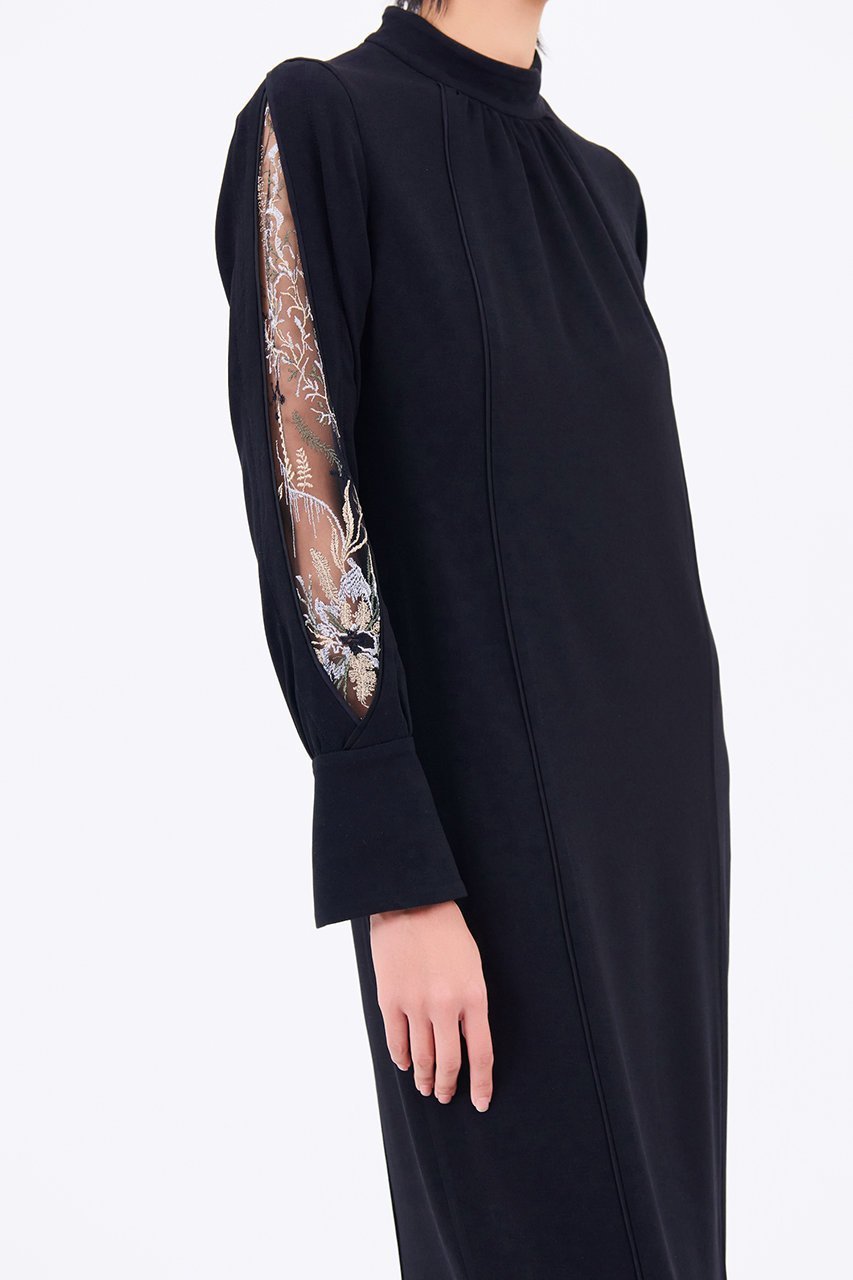 【ミューラル/MURRAL】のPetal sleeve lace ドレス 人気、トレンドファッション・服の通販 founy(ファニー) 　ファッション　Fashion　レディースファッション　Fashion for Women　ワンピース　Dresses　フォーマル・パーティードレス・結婚式用ドレス　Elegant & Casual Dresses　チュニック　Tunic Tops & Dresses　2025年　2025　2025-2026秋冬・A/W　Autumn/Winter 2025–26 AW25–26　カッティング　Cutting Detail　ストレート　Straight, Straight Cut　チュニック　Tunic, Long Top　ドレス　Dress, One-Piece　レース　Lace, Lace Fabric　ロング　Long, Long-Length　A/W・秋冬　Autumn/Winter　other-8|ID: prp329100004630024 ipo3291000000033298440
