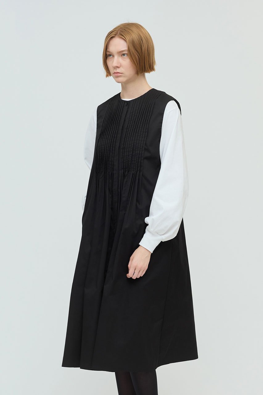 【ミズイロ インド/mizuiro ind】のcrew neck pin tucked OP ワンピース 人気、トレンドファッション・服の通販 founy(ファニー) 　ファッション　Fashion　レディースファッション　Fashion for Women　ワンピース　Dresses　チュニック　Tunic Tops & Dresses　おすすめ　Recommended / Our Picks　なめらか　Smooth, Silky Texture　チュニック　Tunic, Long Top　フェミニン　Feminine, Girly　ロング　Long, Long-Length　other-7|ID: prp329100004630025 ipo3291000000033706045