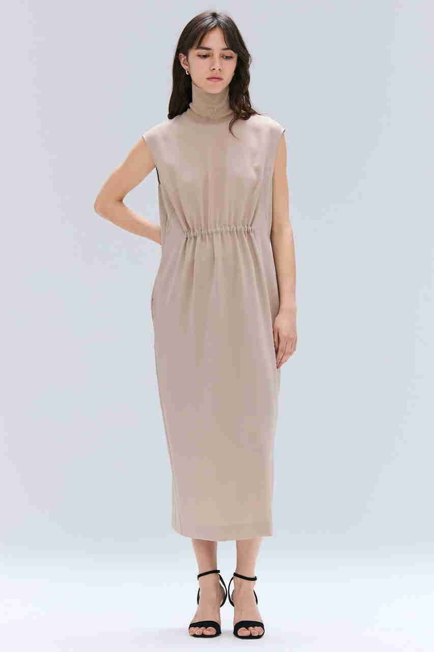 【ベイジ,/BEIGE,】のFLEUR(フルール)/ニットコンビハイネックノースリーブドレス 人気、トレンドファッション・服の通販 founy(ファニー) 　ファッション　Fashion　レディースファッション　Fashion for Women　ワンピース　Dresses　フォーマル・パーティードレス・結婚式用ドレス　Elegant & Casual Dresses　チュニック　Tunic Tops & Dresses　2025年　2025　2025-2026秋冬・A/W　Autumn/Winter 2025–26 AW25–26　とろみ　Fluid, Flowy Fabric　アクセサリー　Fashion Accessories　ギャザー　Gathered, Ruffled　サンダル　Sandals, Summer Shoes　ストレッチ　Stretch, Stretchy Fabric　チュニック　Tunic, Long Top　ドレス　Dress, One-Piece　ノースリーブ　Sleeveless, No-Sleeve　ロング　Long, Long-Length　エレガント 上品　Elegant　人気　Popular, Best Seller　A/W・秋冬　Autumn/Winter　other-2|ID: prp329100004630026 ipo3291000000033298452