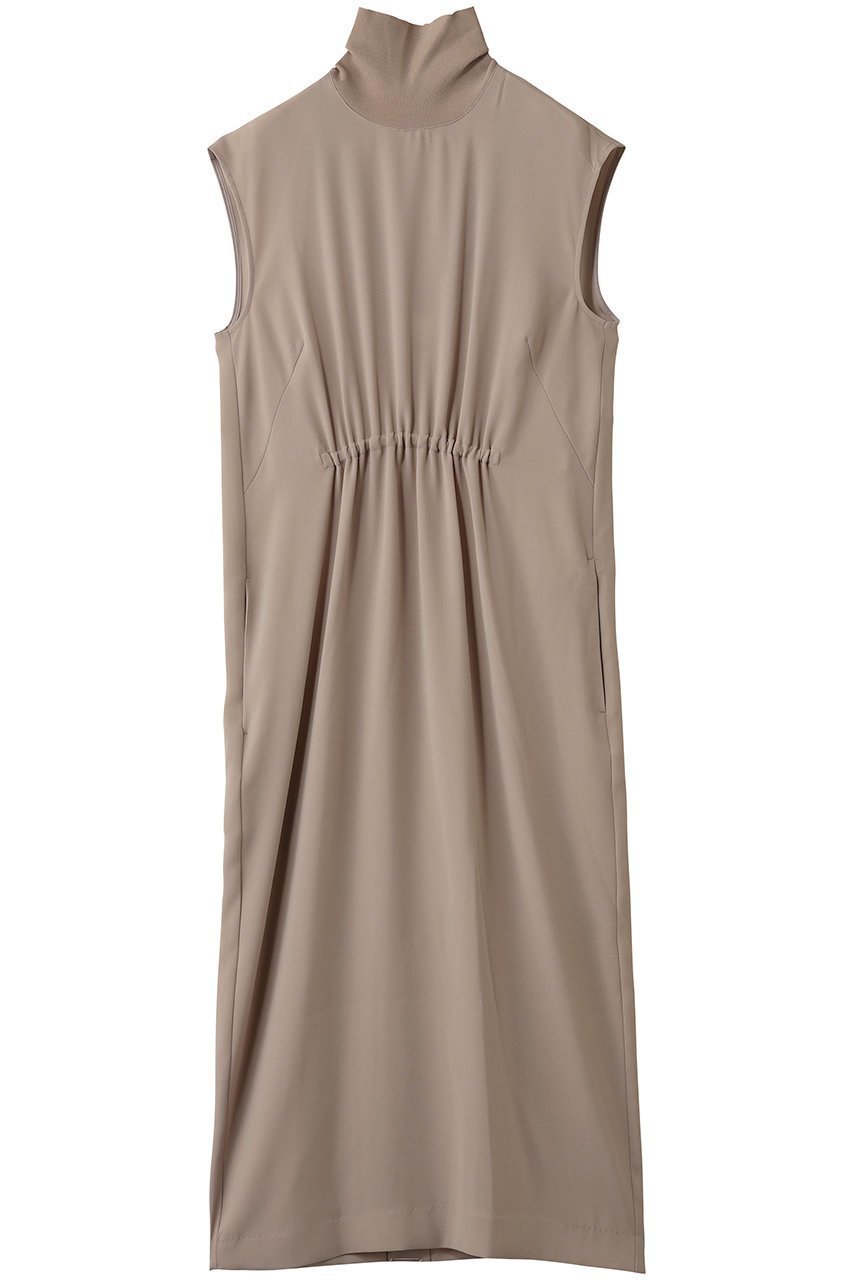 【ベイジ,/BEIGE,】のFLEUR(フルール)/ニットコンビハイネックノースリーブドレス インテリア・キッズ・メンズ・レディースファッション・服の通販 founy(ファニー) 　ファッション　Fashion　レディースファッション　Fashion for Women　ワンピース　Dresses　フォーマル・パーティードレス・結婚式用ドレス　Elegant & Casual Dresses　チュニック　Tunic Tops & Dresses　とろみ　Fluid, Flowy Fabric　アクセサリー　Fashion Accessories　ギャザー　Gathered, Ruffled　サンダル　Sandals, Summer Shoes　ストレッチ　Stretch, Stretchy Fabric　チュニック　Tunic, Long Top　ドレス　Dress, One-Piece　ノースリーブ　Sleeveless, No-Sleeve　ロング　Long, Long-Length　エレガント 上品　Elegant　人気　Popular, Best Seller　Beige|ID: prp329100004630026 ipo3291000000035496381