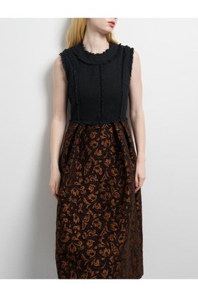【ランバン オン ブルー/LANVIN en Bleu】 ジャガードコンビワンピース人気、トレンドファッション・服の通販 founy(ファニー) ファッション Fashion レディースファッション Fashion for Women ワンピース Dresses チュニック Tunic Tops & Dresses クラシカル Classical, Vintage-Inspired チュニック Tunic, Long Top フレア Flare, Flared ペイズリー Paisley, Ethnic Pattern リネン Linen, Linen Fabric ロング Long, Long-Length 別注 Limited Edition, Custom Order 新作・新入荷 New Arrivals / New In |ID:prp329100004630027