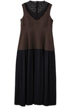 【ランバン オン ブルー/LANVIN en Bleu】のプリーツコンビマットサテンワンピース ブラウン|ID: prp329100004630028 ipo3291000000036225952