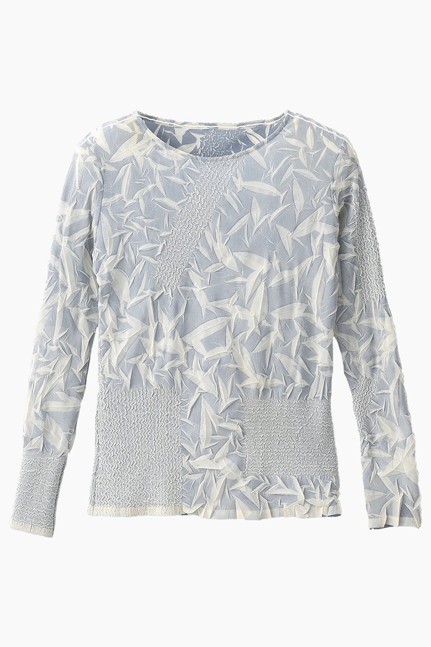 【ミューラル/MURRAL】のCrumpled トップス インテリア・キッズ・メンズ・レディースファッション・服の通販 founy(ファニー) 　ファッション　Fashion　レディースファッション　Fashion for Women　トップス・カットソー　Cut & Sew Tops　シャツ・ブラウス・オフィスカジュアル　Elegant Blouses & Button-Ups　ロングTシャツ・Tシャツ　Longline T-Shirts & Tees　カットソー・ベーシックTシャツ　Cut-and-Sewn Tops / Stretch Tees & Basics　2025年　2025　2025-2026秋冬・A/W　Autumn/Winter 2025–26 AW25–26　エレガント 上品　Elegant　コレクション　Collection, Seasonal Line　スリーブ　Sleeve, Long Sleeve / Short Sleeve　プリント　Print, Printed Pattern　プリーツ　Pleats, Pleated　ランダム　Random, Irregular　リラックス　Relax, Relaxed Fit　ロング　Long, Long-Length　A/W・秋冬　Autumn/Winter　アイボリー|ID: prp329100004630030 ipo3291000000033298493