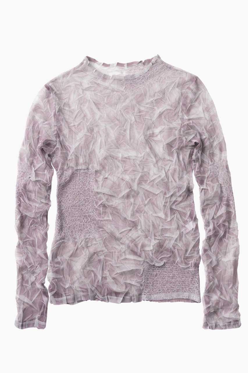 【ミューラル/MURRAL】のCrumpled トップス インテリア・キッズ・メンズ・レディースファッション・服の通販 founy(ファニー) 　ファッション　Fashion　レディースファッション　Fashion for Women　トップス・カットソー　Cut & Sew Tops　シャツ・ブラウス・オフィスカジュアル　Elegant Blouses & Button-Ups　スリーブ　Sleeve, Long Sleeve / Short Sleeve　プリント　Print, Printed Pattern　プリーツ　Pleats, Pleated　ランダム　Random, Irregular　リラックス　Relax, Relaxed Fit　ロング　Long, Long-Length　ピンク|ID: prp329100004630030 ipo3291000000036480800