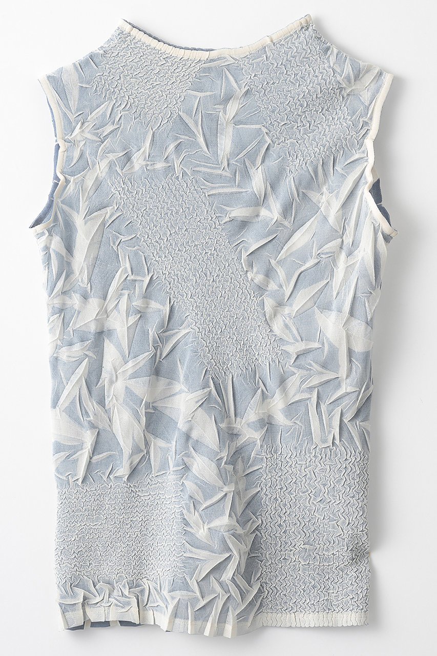 【ミューラル/MURRAL】のCrumpled ノースリーブトップス 人気、トレンドファッション・服の通販 founy(ファニー) 　ファッション　Fashion　レディースファッション　Fashion for Women　トップス・カットソー　Cut & Sew Tops　キャミソール&ノースリーブ　Camisoles & Sleeveless Tops　シャツ・ブラウス・オフィスカジュアル　Elegant Blouses & Button-Ups　ロングTシャツ・Tシャツ　Longline T-Shirts & Tees　カットソー・ベーシックTシャツ　Cut-and-Sewn Tops / Stretch Tees & Basics　2025年　2025　2025-2026秋冬・A/W　Autumn/Winter 2025–26 AW25–26　エレガント 上品　Elegant　コレクション　Collection, Seasonal Line　ショート　Short, Short Length　スリーブ　Sleeve, Long Sleeve / Short Sleeve　ノースリーブ　Sleeveless, No-Sleeve　プリント　Print, Printed Pattern　プリーツ　Pleats, Pleated　ランダム　Random, Irregular　A/W・秋冬　Autumn/Winter　other-2|ID: prp329100004630032 ipo3291000000035598075