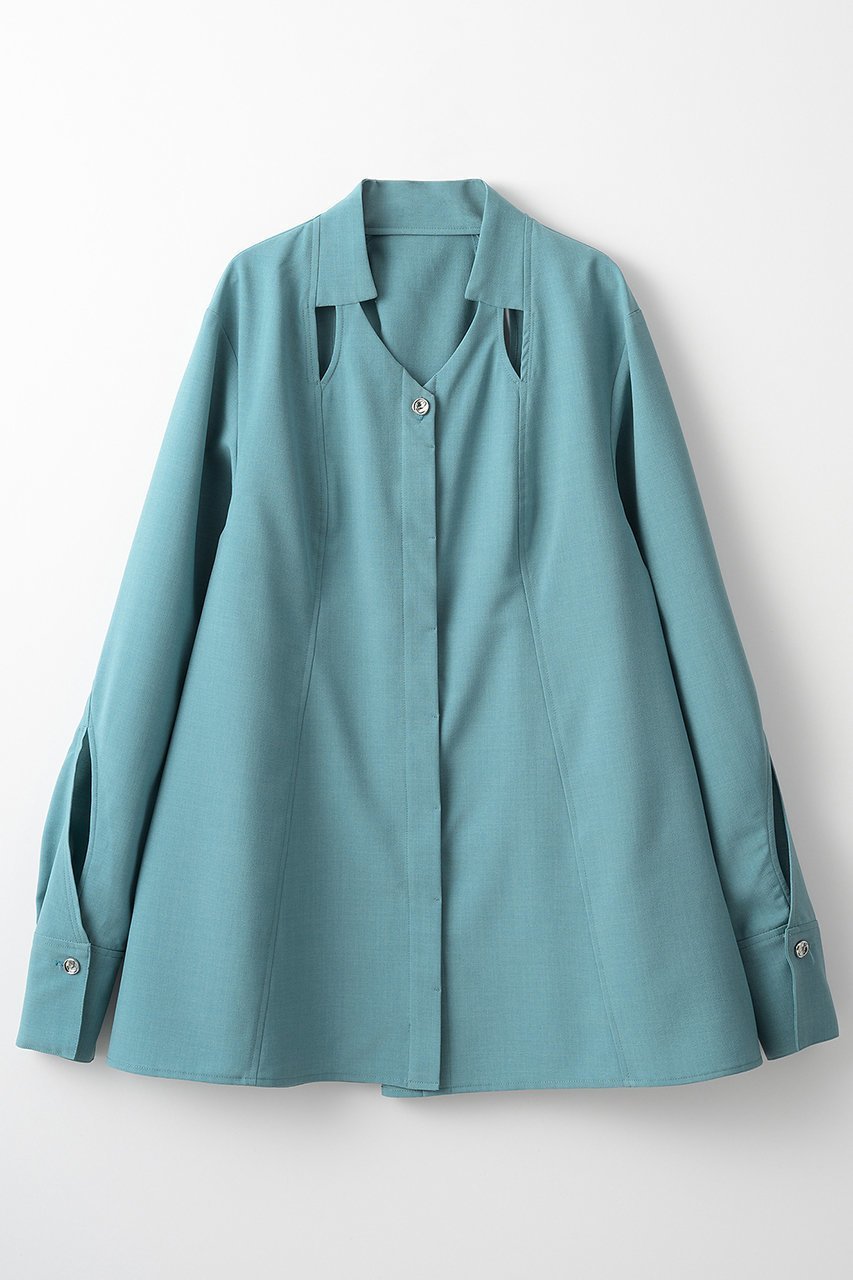 【ミューラル/MURRAL】のクロスカット シャツ 人気、トレンドファッション・服の通販 founy(ファニー) 　ファッション　Fashion　レディースファッション　Fashion for Women　トップス・カットソー　Cut & Sew Tops　シャツ・ブラウス・オフィスカジュアル　Elegant Blouses & Button-Ups　2025年　2025　2025-2026秋冬・A/W　Autumn/Winter 2025–26 AW25–26　エレガント 上品　Elegant　カッティング　Cutting Detail　コレクション　Collection, Seasonal Line　ストレッチ　Stretch, Stretchy Fabric　スリーブ　Sleeve, Long Sleeve / Short Sleeve　デコルテ　Décolleté, Neckline　メランジ　Melange, Mixed Yarn　モチーフ　Motif, Design Theme　ロング　Long, Long-Length　A/W・秋冬　Autumn/Winter　other-3|ID: prp329100004630033 ipo3291000000033298526