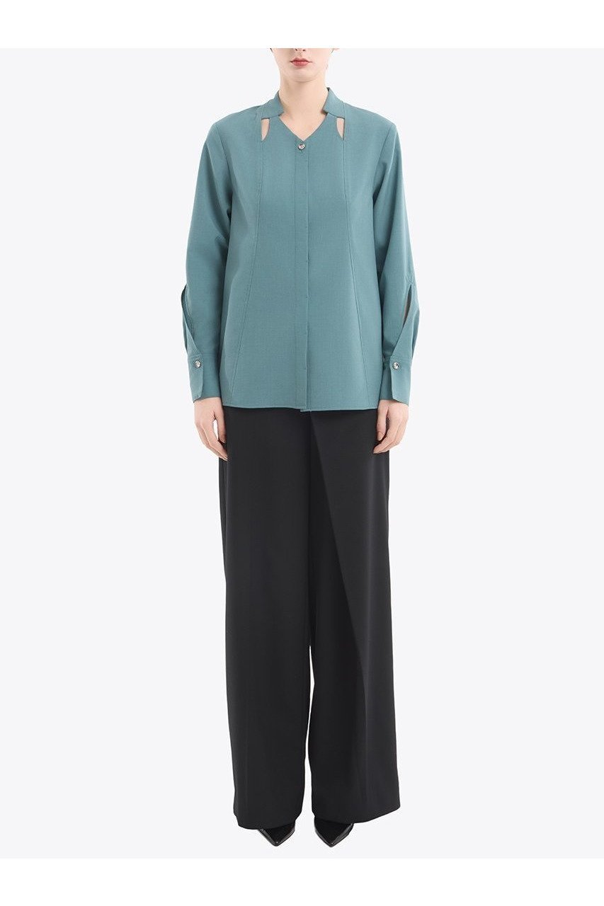 【ミューラル/MURRAL】のクロスカット シャツ 人気、トレンドファッション・服の通販 founy(ファニー) 　ファッション　Fashion　レディースファッション　Fashion for Women　トップス・カットソー　Cut & Sew Tops　シャツ・ブラウス・オフィスカジュアル　Elegant Blouses & Button-Ups　2025年　2025　2025-2026秋冬・A/W　Autumn/Winter 2025–26 AW25–26　エレガント 上品　Elegant　カッティング　Cutting Detail　コレクション　Collection, Seasonal Line　ストレッチ　Stretch, Stretchy Fabric　スリーブ　Sleeve, Long Sleeve / Short Sleeve　デコルテ　Décolleté, Neckline　メランジ　Melange, Mixed Yarn　モチーフ　Motif, Design Theme　ロング　Long, Long-Length　A/W・秋冬　Autumn/Winter　other-7|ID: prp329100004630033 ipo3291000000033298534