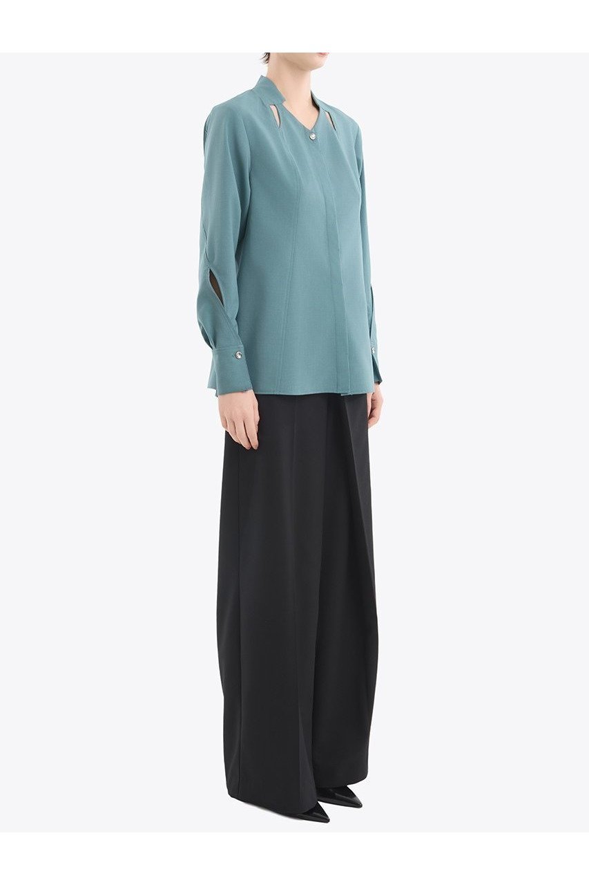 【ミューラル/MURRAL】のクロスカット シャツ 人気、トレンドファッション・服の通販 founy(ファニー) 　ファッション　Fashion　レディースファッション　Fashion for Women　トップス・カットソー　Cut & Sew Tops　シャツ・ブラウス・オフィスカジュアル　Elegant Blouses & Button-Ups　2025年　2025　2025-2026秋冬・A/W　Autumn/Winter 2025–26 AW25–26　エレガント 上品　Elegant　カッティング　Cutting Detail　コレクション　Collection, Seasonal Line　ストレッチ　Stretch, Stretchy Fabric　スリーブ　Sleeve, Long Sleeve / Short Sleeve　デコルテ　Décolleté, Neckline　メランジ　Melange, Mixed Yarn　モチーフ　Motif, Design Theme　ロング　Long, Long-Length　A/W・秋冬　Autumn/Winter　other-8|ID: prp329100004630033 ipo3291000000033298535