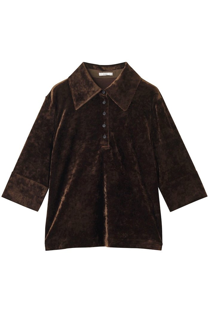 【クラネ/CLANE】のCRUSHED VELOUR POLO TOPS/シャツ/ブラウス インテリア・キッズ・メンズ・レディースファッション・服の通販 founy(ファニー) https://founy.com/ ファッション Fashion レディースファッション Fashion for Women トップス・カットソー Cut & Sew Tops シャツ・ブラウス・オフィスカジュアル Elegant Blouses & Button-Ups ベロアトップス Velour Tops / Velvet-Look Items なめらか Smooth, Silky Texture カフス Cuff Design クラッシュ Distressed, Crashed Style ショート Short, Short Length スリーブ Sleeve, Long Sleeve / Short Sleeve フォルム Silhouette, Form ベロア Velour, Soft Velvet リラックス Relax, Relaxed Fit エレガント 上品 Elegant |ID: prp329100004630035 ipo3291000000033298536
