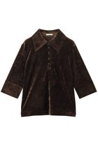 【クラネ/CLANE】のCRUSHED VELOUR POLO TOPS/シャツ/ブラウス BROWN|ID:prp329100004630035
