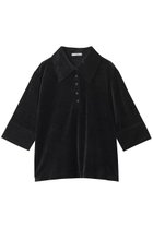 【クラネ/CLANE】のCRUSHED VELOUR POLO TOPS/シャツ/ブラウス BLACK|ID:prp329100004630035