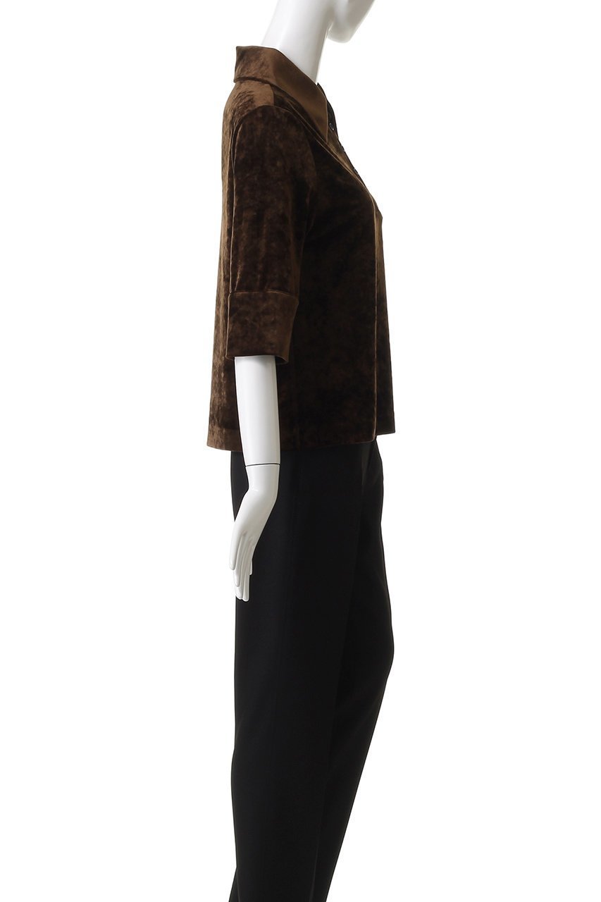 【クラネ/CLANE】のCRUSHED VELOUR POLO TOPS/シャツ/ブラウス 人気、トレンドファッション・服の通販 founy(ファニー) 　ファッション　Fashion　レディースファッション　Fashion for Women　トップス・カットソー　Cut & Sew Tops　シャツ・ブラウス・オフィスカジュアル　Elegant Blouses & Button-Ups　ベロアトップス　Velour Tops / Velvet-Look Items　なめらか　Smooth, Silky Texture　カフス　Cuff Design　クラッシュ　Distressed, Crashed Style　ショート　Short, Short Length　スリーブ　Sleeve, Long Sleeve / Short Sleeve　フォルム　Silhouette, Form　ベロア　Velour, Soft Velvet　リラックス　Relax, Relaxed Fit　エレガント 上品　Elegant　other-3|ID: prp329100004630035 ipo3291000000035543416