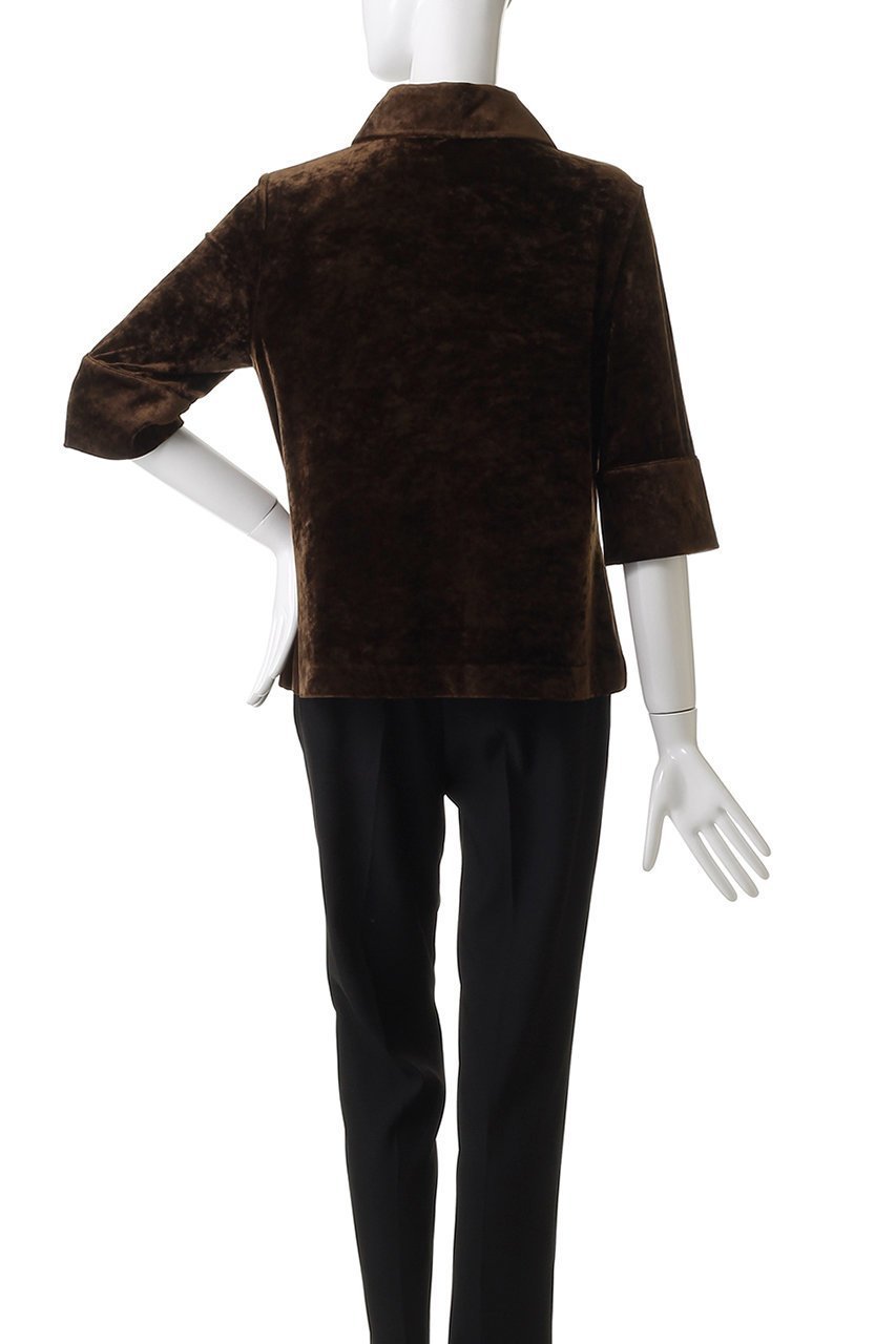 【クラネ/CLANE】のCRUSHED VELOUR POLO TOPS/シャツ/ブラウス 人気、トレンドファッション・服の通販 founy(ファニー) 　ファッション　Fashion　レディースファッション　Fashion for Women　トップス・カットソー　Cut & Sew Tops　シャツ・ブラウス・オフィスカジュアル　Elegant Blouses & Button-Ups　ベロアトップス　Velour Tops / Velvet-Look Items　なめらか　Smooth, Silky Texture　カフス　Cuff Design　クラッシュ　Distressed, Crashed Style　ショート　Short, Short Length　スリーブ　Sleeve, Long Sleeve / Short Sleeve　フォルム　Silhouette, Form　ベロア　Velour, Soft Velvet　リラックス　Relax, Relaxed Fit　エレガント 上品　Elegant　other-4|ID: prp329100004630035 ipo3291000000035543418