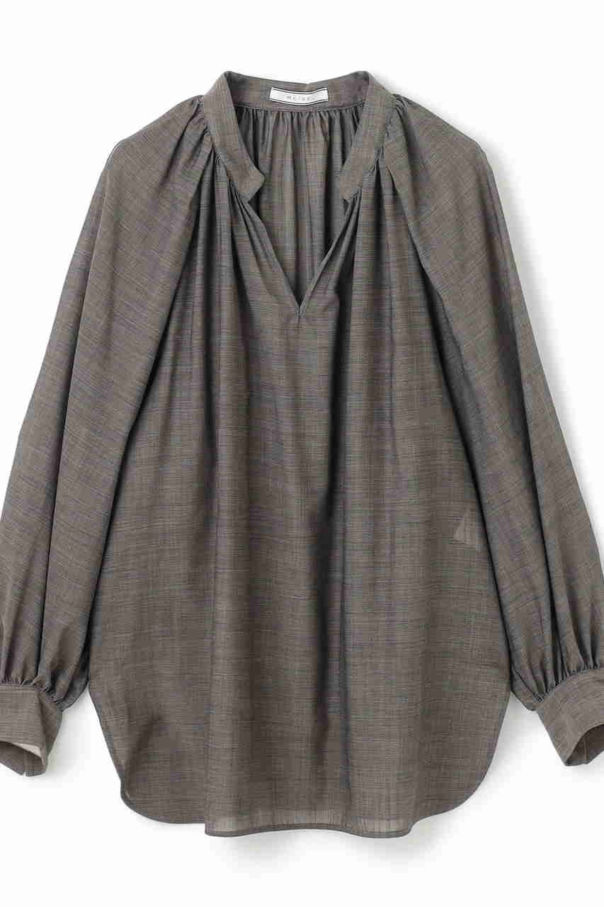【ベイジ,/BEIGE,】のMOYE(モイエ)/シアーウールパフスリーブブラウス インテリア・キッズ・メンズ・レディースファッション・服の通販 founy(ファニー) 　ファッション　Fashion　レディースファッション　Fashion for Women　トップス・カットソー　Cut & Sew Tops　シャツ・ブラウス・オフィスカジュアル　Elegant Blouses & Button-Ups　2025年　2025　2025-2026秋冬・A/W　Autumn/Winter 2025–26 AW25–26　スリーブ　Sleeve, Long Sleeve / Short Sleeve　ロング　Long, Long-Length　A/W・秋冬　Autumn/Winter　Charcoal|ID: prp329100004630044 ipo3291000000033298605
