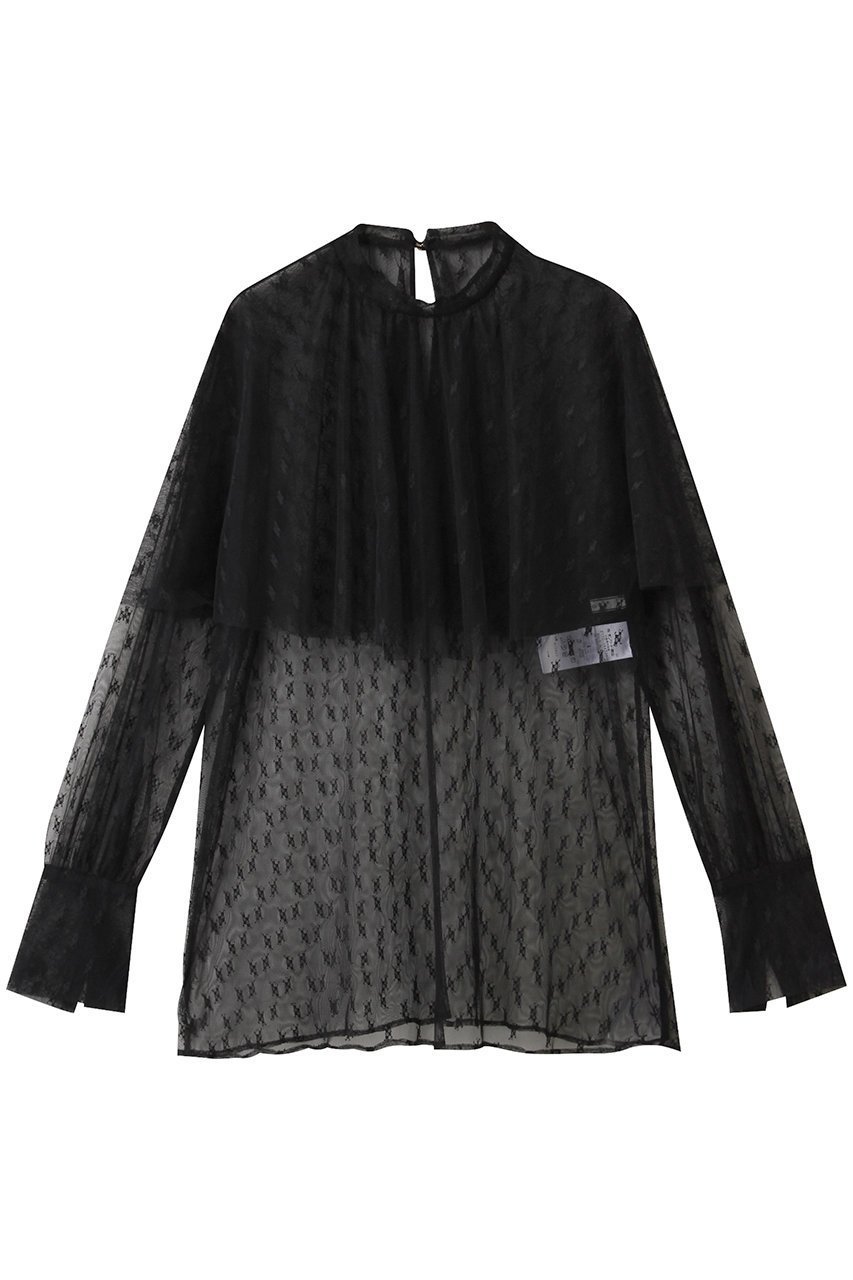 【ベイジ,/BEIGE,】のCLOVIS(クロービズ)/ケープデザイン総レースブラウス インテリア・キッズ・メンズ・レディースファッション・服の通販 founy(ファニー) 　ファッション　Fashion　レディースファッション　Fashion for Women　トップス・カットソー　Cut & Sew Tops　シャツ・ブラウス・オフィスカジュアル　Elegant Blouses & Button-Ups　オケージョン　Occasion Wear　スタンド　Stand Collar, Upright Stand　スリーブ　Sleeve, Long Sleeve / Short Sleeve　デニム　Denim, Jeans Material　レース　Lace, Lace Fabric　ロマンティック　Romantic, Feminine Style　ロング　Long, Long-Length　Black|ID: prp329100004630046 ipo3291000000035376036