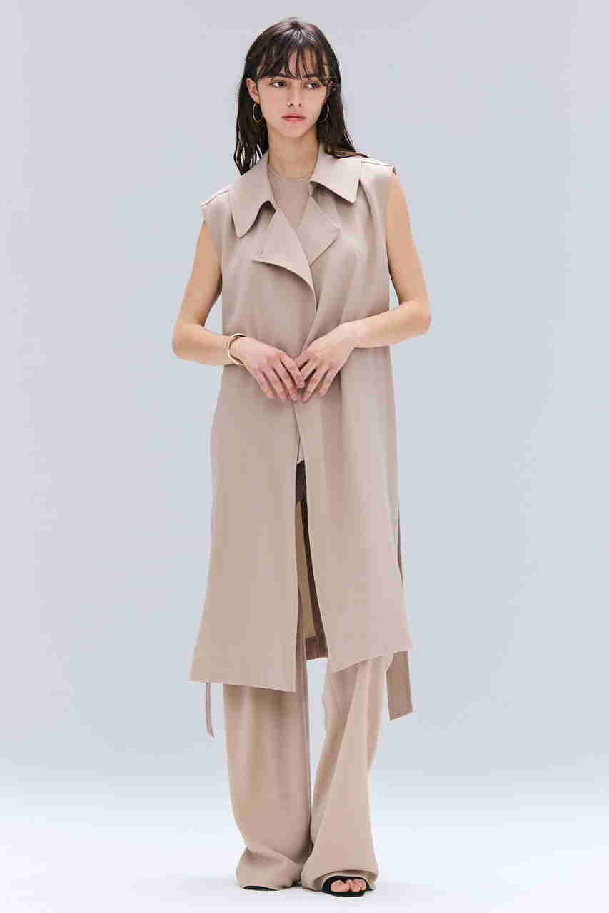 【ベイジ,/BEIGE,】のFLEUR(フルール)/バックシアーノーカラーブラウス 人気、トレンドファッション・服の通販 founy(ファニー) 　ファッション　Fashion　レディースファッション　Fashion for Women　トップス・カットソー　Cut & Sew Tops　キャミソール&ノースリーブ　Camisoles & Sleeveless Tops　シャツ・ブラウス・オフィスカジュアル　Elegant Blouses & Button-Ups　バッグ　Bags　とろみ　Fluid, Flowy Fabric　なめらか　Smooth, Silky Texture　シンプル　Simple, Minimal　スリット　Slit, Slit Detail　デニム　Denim, Jeans Material　ノースリーブ　Sleeveless, No-Sleeve　エレガント 上品　Elegant　other-8|ID: prp329100004630048 ipo3291000000033330142