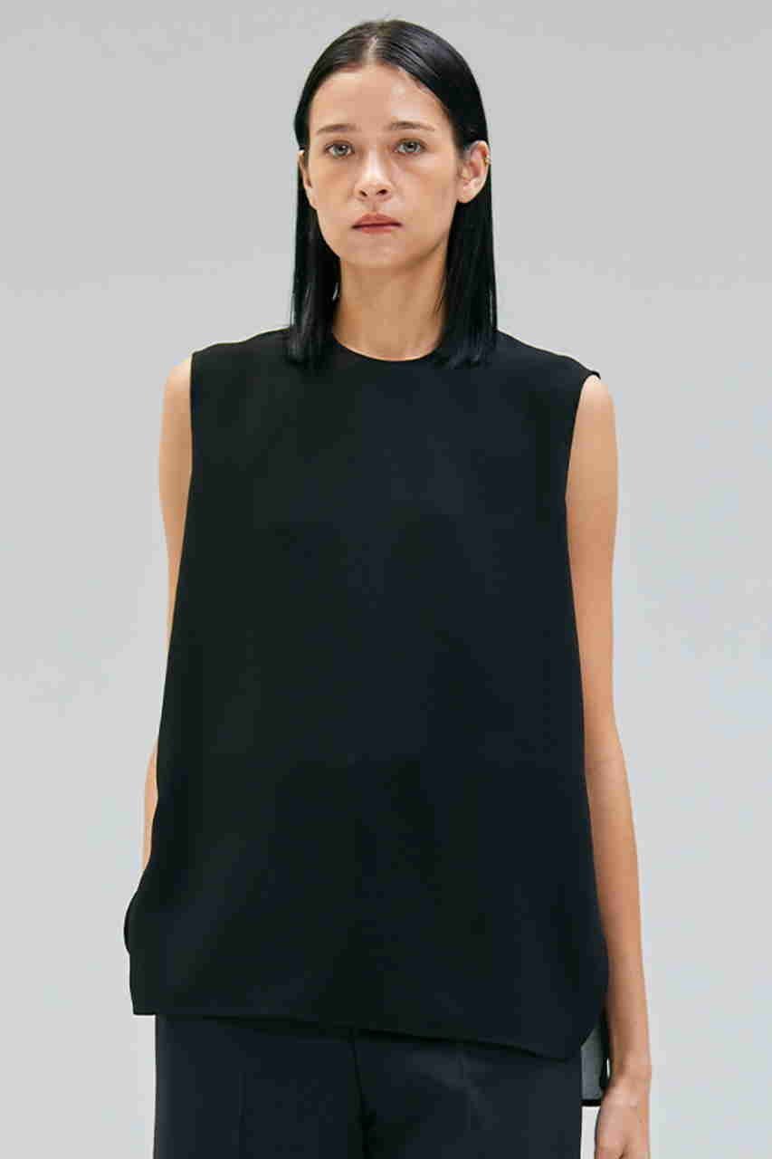 【ベイジ,/BEIGE,】のFLEUR(フルール)/バックシアーノーカラーブラウス 人気、トレンドファッション・服の通販 founy(ファニー) 　ファッション　Fashion　レディースファッション　Fashion for Women　トップス・カットソー　Cut & Sew Tops　キャミソール&ノースリーブ　Camisoles & Sleeveless Tops　シャツ・ブラウス・オフィスカジュアル　Elegant Blouses & Button-Ups　バッグ　Bags　とろみ　Fluid, Flowy Fabric　なめらか　Smooth, Silky Texture　シンプル　Simple, Minimal　スリット　Slit, Slit Detail　デニム　Denim, Jeans Material　ノースリーブ　Sleeveless, No-Sleeve　エレガント 上品　Elegant　other-8|ID: prp329100004630048 ipo3291000000035684884