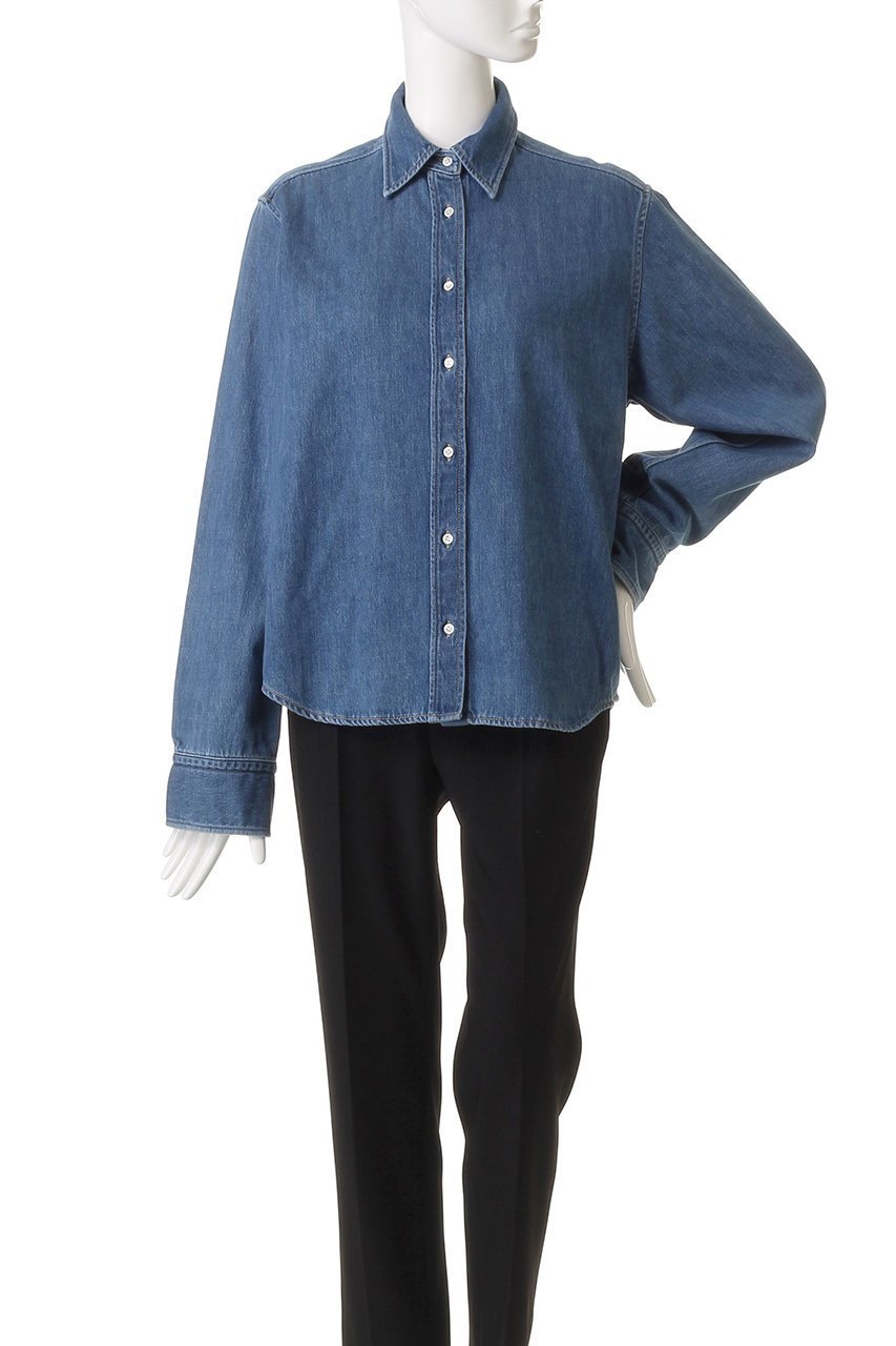 【ベイジ,/BEIGE,】のMARKEL/ボウタイ付きシャツカラーデニムシャツ 人気、トレンドファッション・服の通販 founy(ファニー) 　ファッション　Fashion　レディースファッション　Fashion for Women　トップス・カットソー　Cut & Sew Tops　シャツ・ブラウス・オフィスカジュアル　Elegant Blouses & Button-Ups　シンプル　Simple, Minimal　スリーブ　Sleeve, Long Sleeve / Short Sleeve　デニム　Denim, Jeans Material　フェミニン　Feminine, Girly　ロング　Long, Long-Length　other-6|ID: prp329100004630050 ipo3291000000035582906