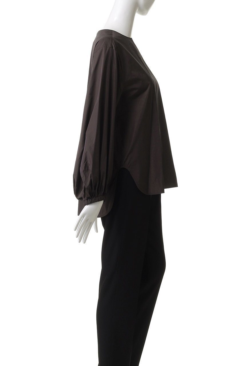 【エブール/ebure】のマイクロタフタ ノーカラーブラウス 人気、トレンドファッション・服の通販 founy(ファニー) 　ファッション　Fashion　レディースファッション　Fashion for Women　トップス・カットソー　Cut & Sew Tops　シャツ・ブラウス・オフィスカジュアル　Elegant Blouses & Button-Ups　おすすめ　Recommended / Our Picks　アクセサリー　Fashion Accessories　シルク　Silk, 100% Silk　シンプル　Simple, Minimal　スリーブ　Sleeve, Long Sleeve / Short Sleeve　タフタ　Taffeta, Structured Fabric　ネックレス　Necklace, Pendant Necklace　パイピング　Piping, Trim Design　ロング　Long, Long-Length　夏　Summer　other-3|ID: prp329100004630052 ipo3291000000035376068