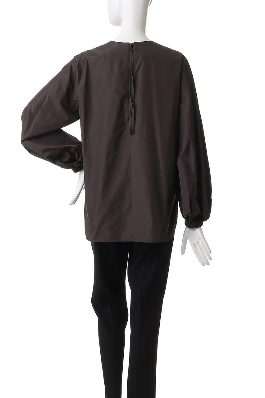 【エブール/ebure】のマイクロタフタ ノーカラーブラウス 人気、トレンドファッション・服の通販 founy(ファニー) 　ファッション　Fashion　レディースファッション　Fashion for Women　トップス・カットソー　Cut & Sew Tops　シャツ・ブラウス・オフィスカジュアル　Elegant Blouses & Button-Ups　おすすめ　Recommended / Our Picks　アクセサリー　Fashion Accessories　シルク　Silk, 100% Silk　シンプル　Simple, Minimal　スリーブ　Sleeve, Long Sleeve / Short Sleeve　タフタ　Taffeta, Structured Fabric　ネックレス　Necklace, Pendant Necklace　パイピング　Piping, Trim Design　ロング　Long, Long-Length　夏　Summer　other-4|ID: prp329100004630052 ipo3291000000035376070