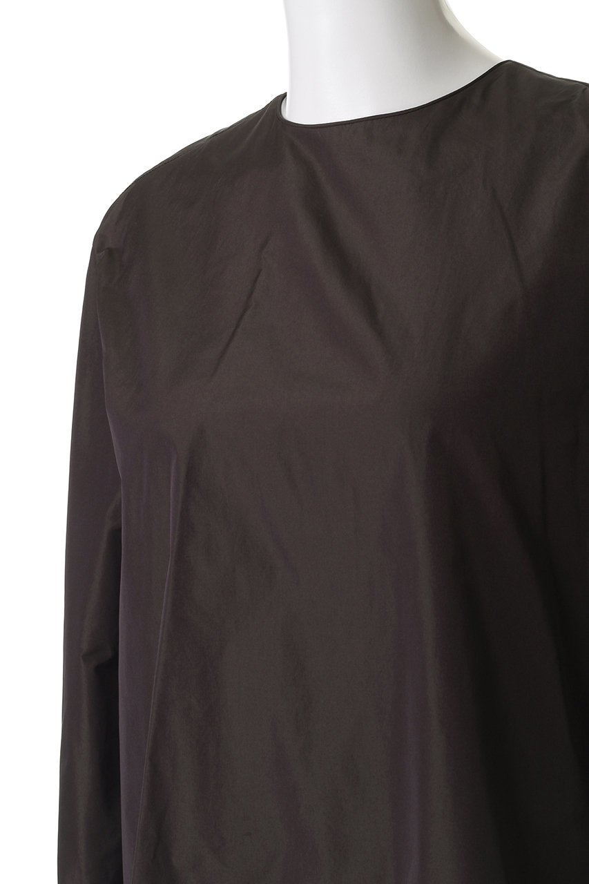 【エブール/ebure】のマイクロタフタ ノーカラーブラウス 人気、トレンドファッション・服の通販 founy(ファニー) 　ファッション　Fashion　レディースファッション　Fashion for Women　トップス・カットソー　Cut & Sew Tops　シャツ・ブラウス・オフィスカジュアル　Elegant Blouses & Button-Ups　おすすめ　Recommended / Our Picks　アクセサリー　Fashion Accessories　シルク　Silk, 100% Silk　シンプル　Simple, Minimal　スリーブ　Sleeve, Long Sleeve / Short Sleeve　タフタ　Taffeta, Structured Fabric　ネックレス　Necklace, Pendant Necklace　パイピング　Piping, Trim Design　ロング　Long, Long-Length　夏　Summer　other-5|ID: prp329100004630052 ipo3291000000035376072